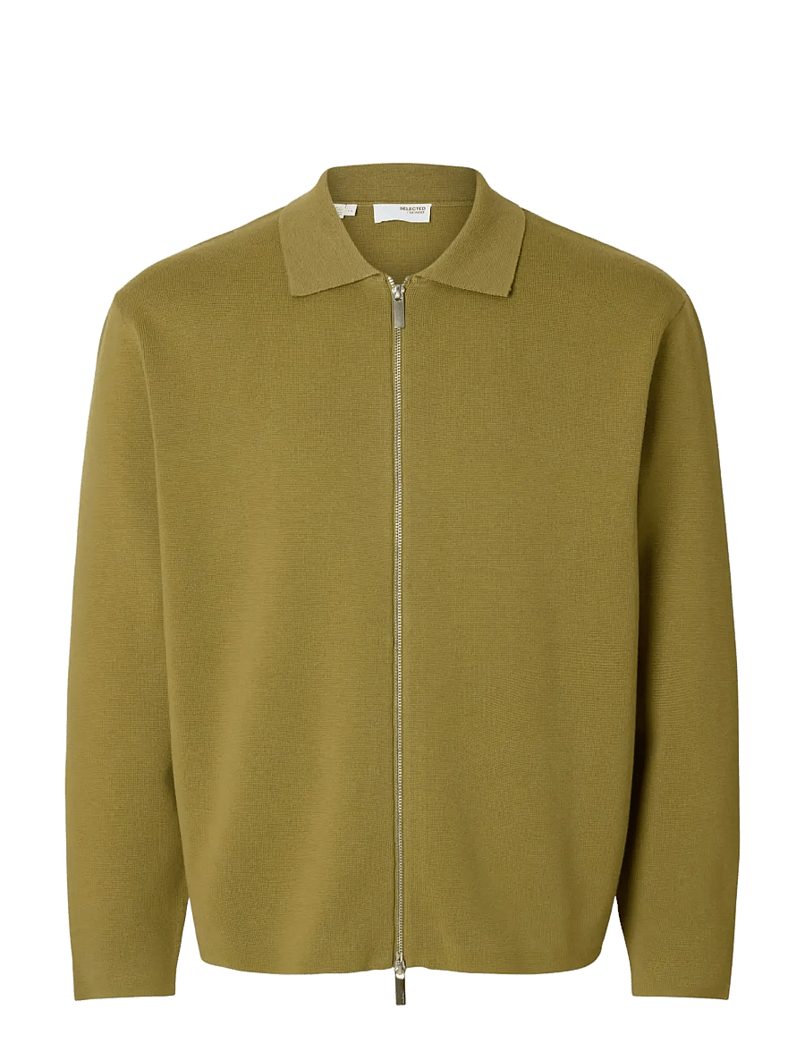 Selected - SLHMIKE LIGHT LS KNIT FULL ZIP CARDIGAN - full zip jumpers - dried herb - 1