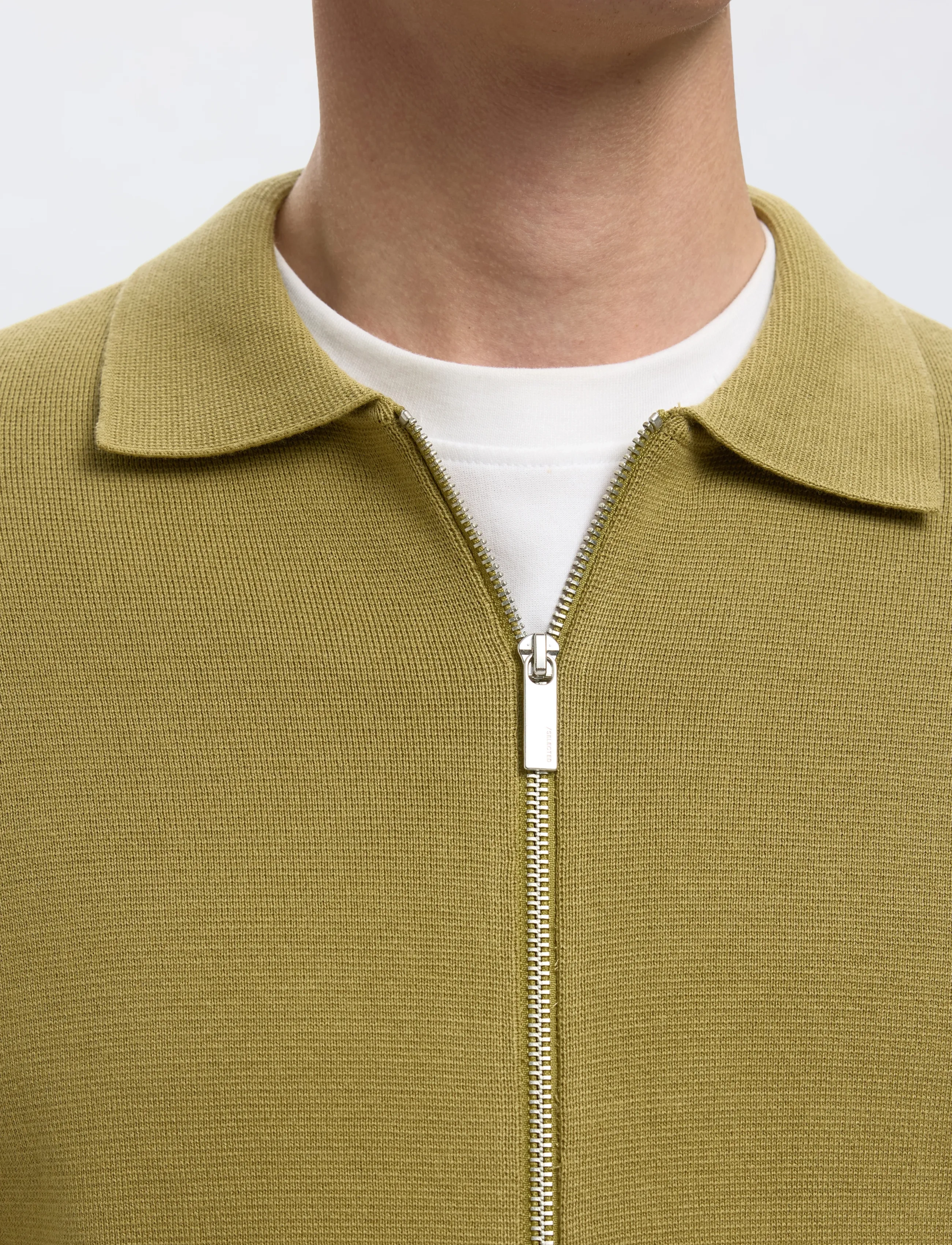 Selected - SLHMIKE LIGHT LS KNIT FULL ZIP CARDIGAN - kardiganai - dried herb - 3