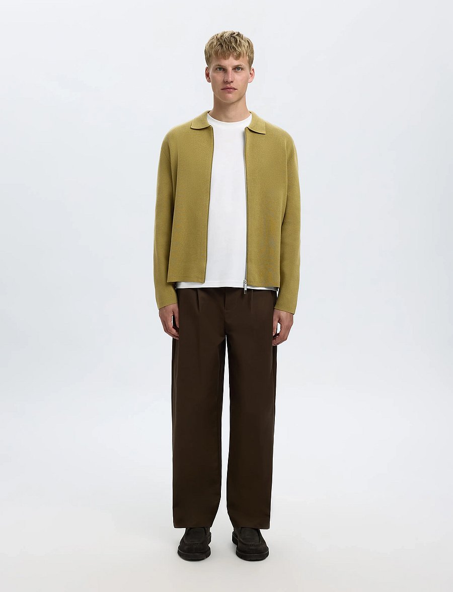 Selected - SLHMIKE LIGHT LS KNIT FULL ZIP CARDIGAN - full zip jumpers - dried herb - 5