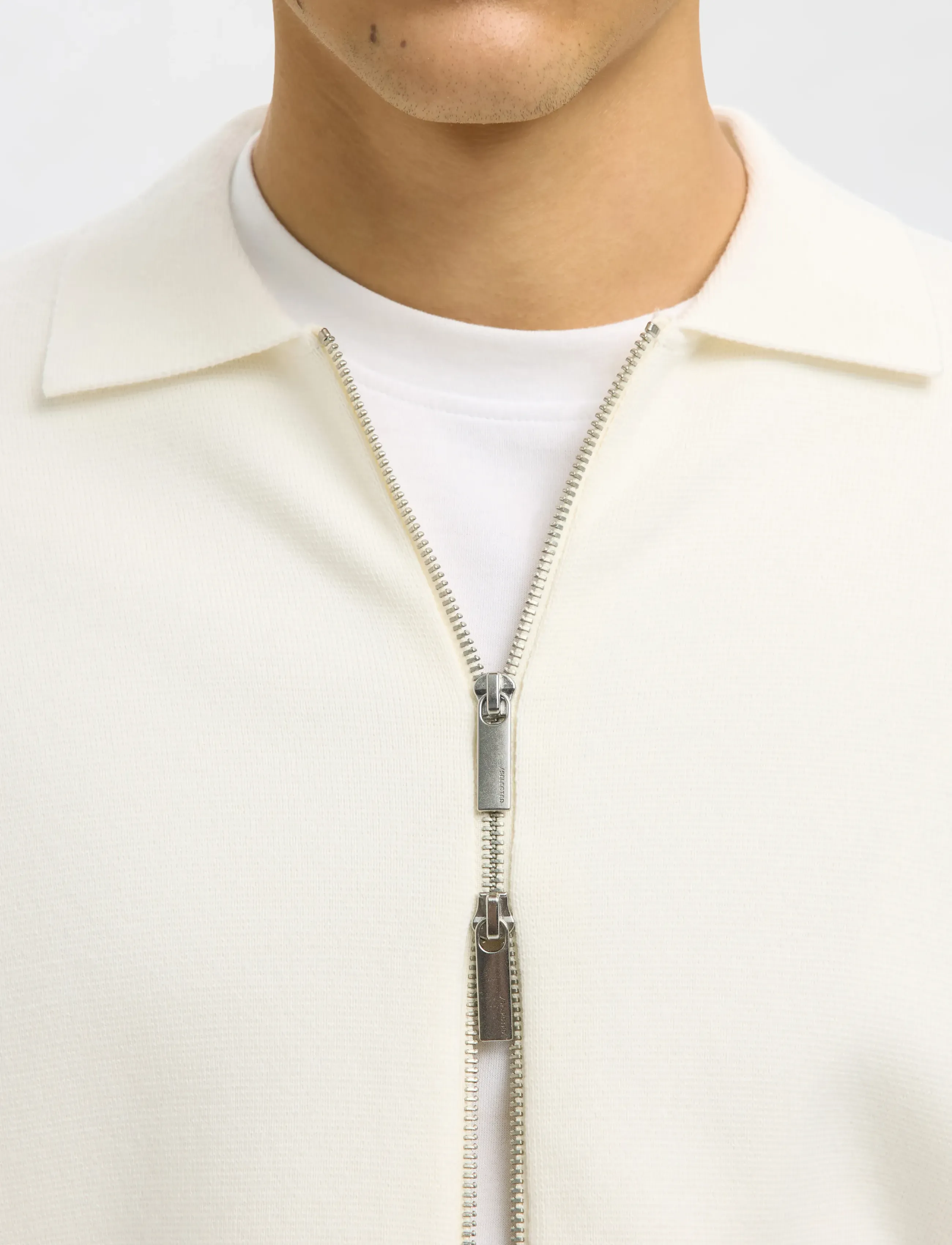Selected - SLHMIKE LIGHT LS KNIT FULL ZIP CARDIGAN - fullzip strik - egret - 5