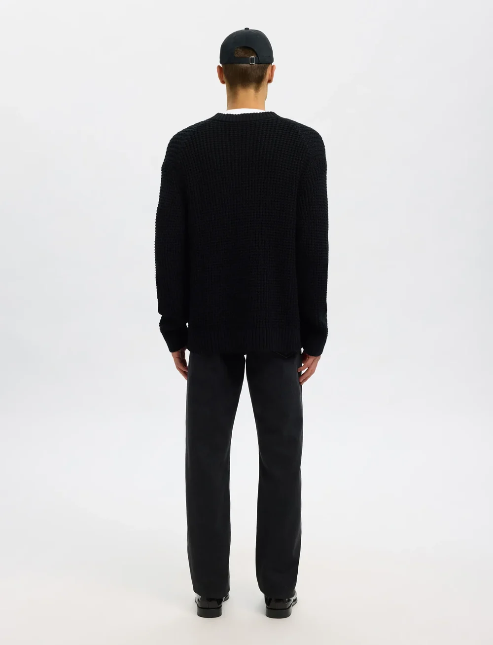 Selected - SLHDERECK LS KNIT STRUC RELAXED CARDIGAN - cardigans - black - 2