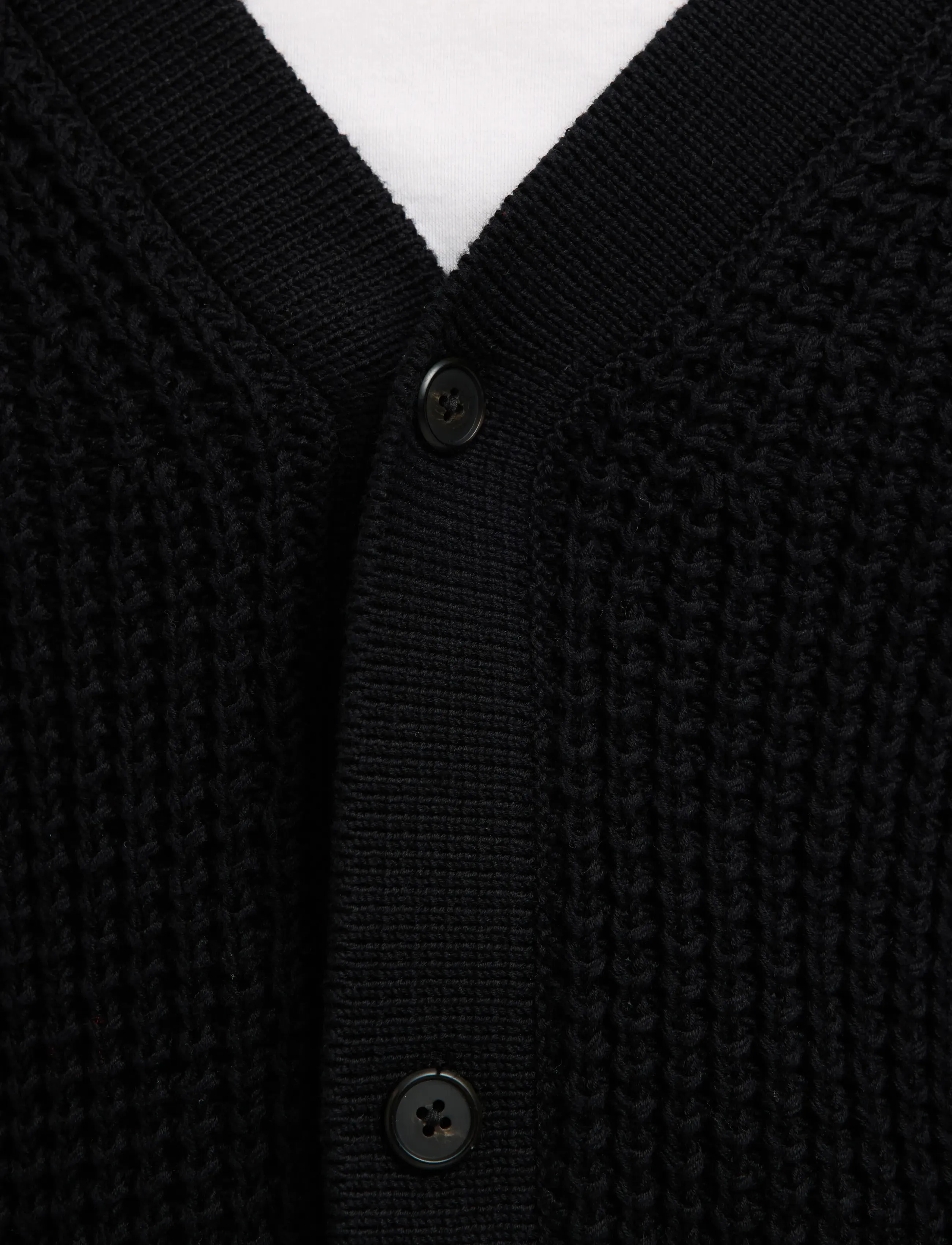 Selected - SLHDERECK LS KNIT STRUC RELAXED CARDIGAN - gilets - black - 4