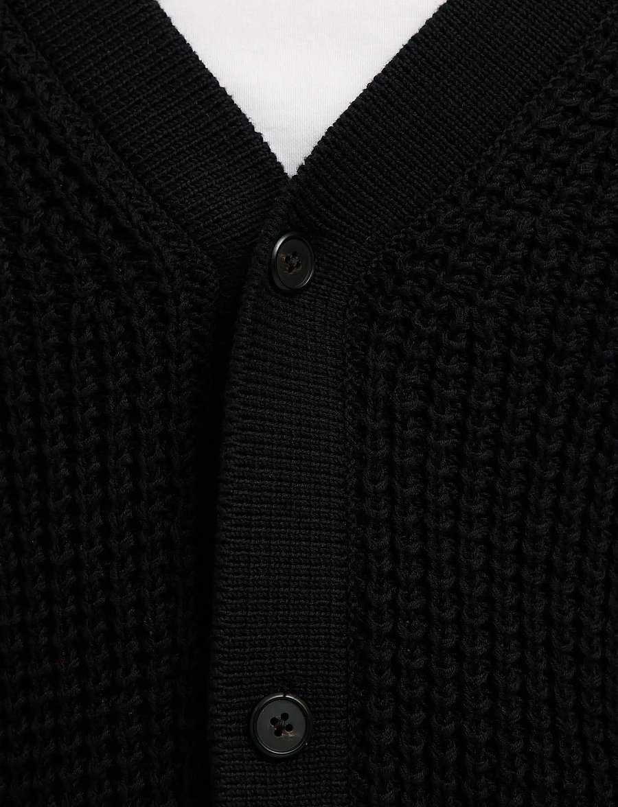 Selected - SLHDERECK LS KNIT STRUC RELAXED CARDIGAN - strickjacken - black - 4