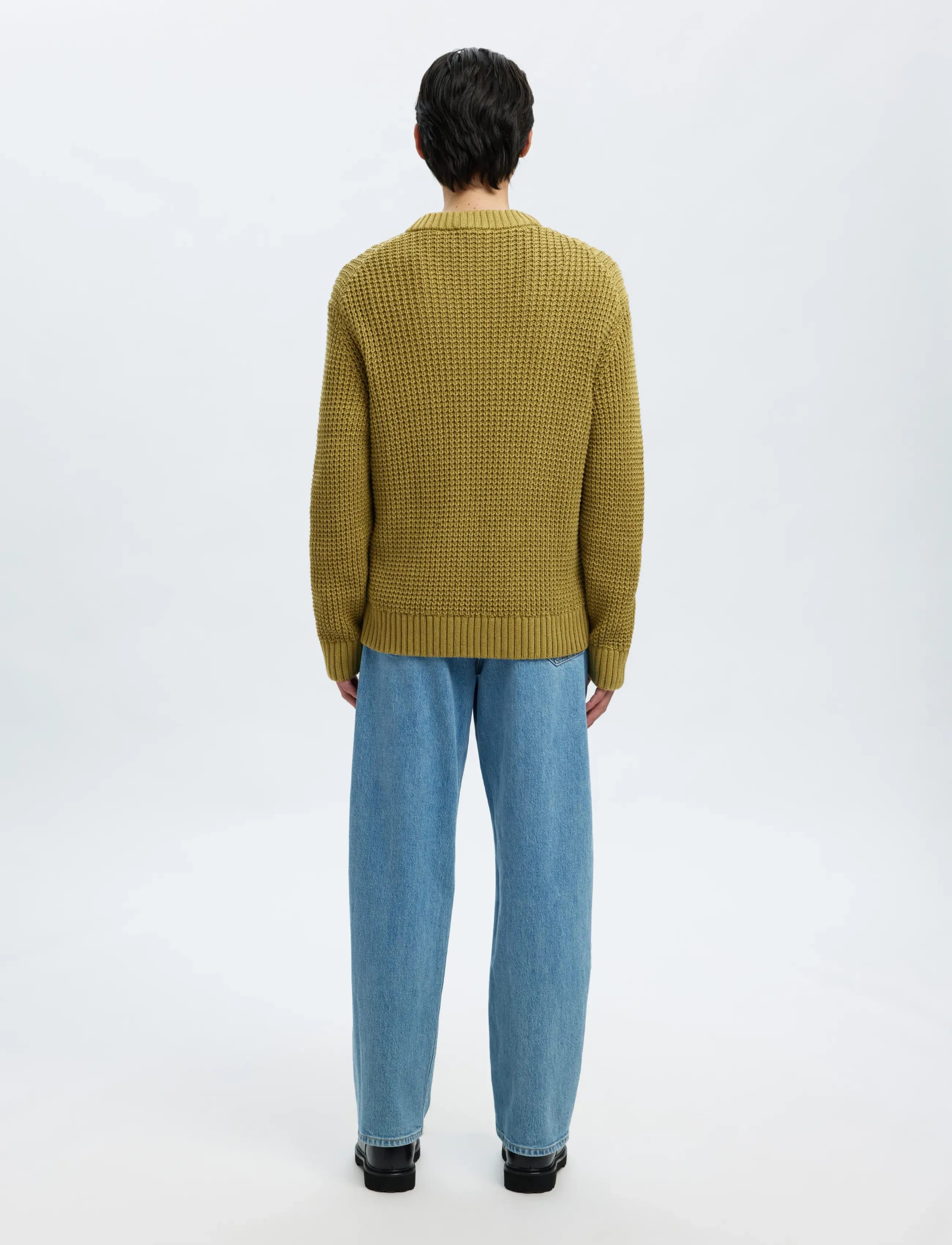 SELECTED Slhdereck Ls Knit Struc Relaxed Cardigan herr – bild 2