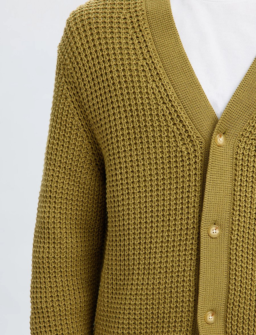 Selected - SLHDERECK LS KNIT STRUC RELAXED CARDIGAN - strickjacken - dried herb - 5