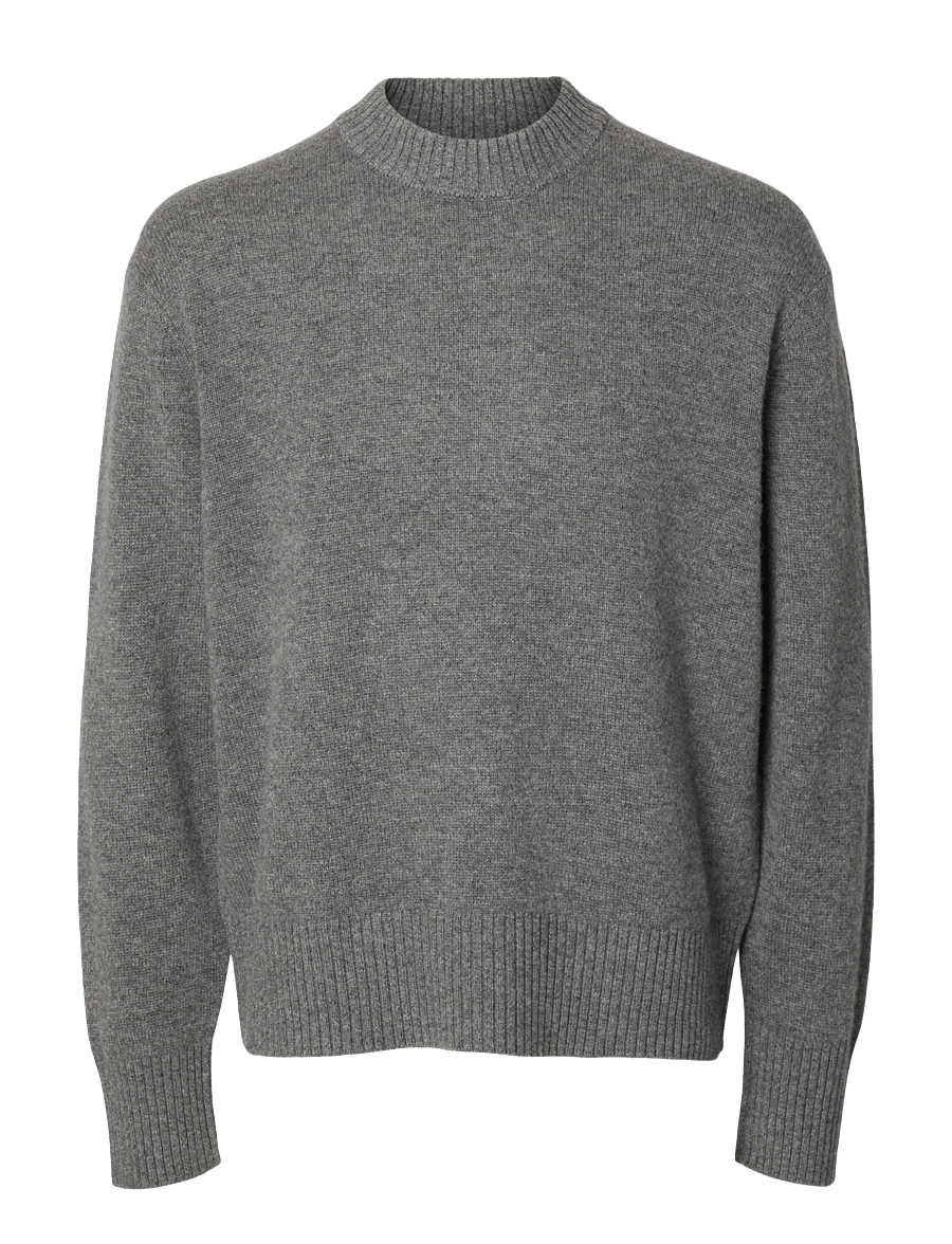 Selected - SLMCALLE CASHMERE BLEND CREW - rundhals - medium grey melange - 1