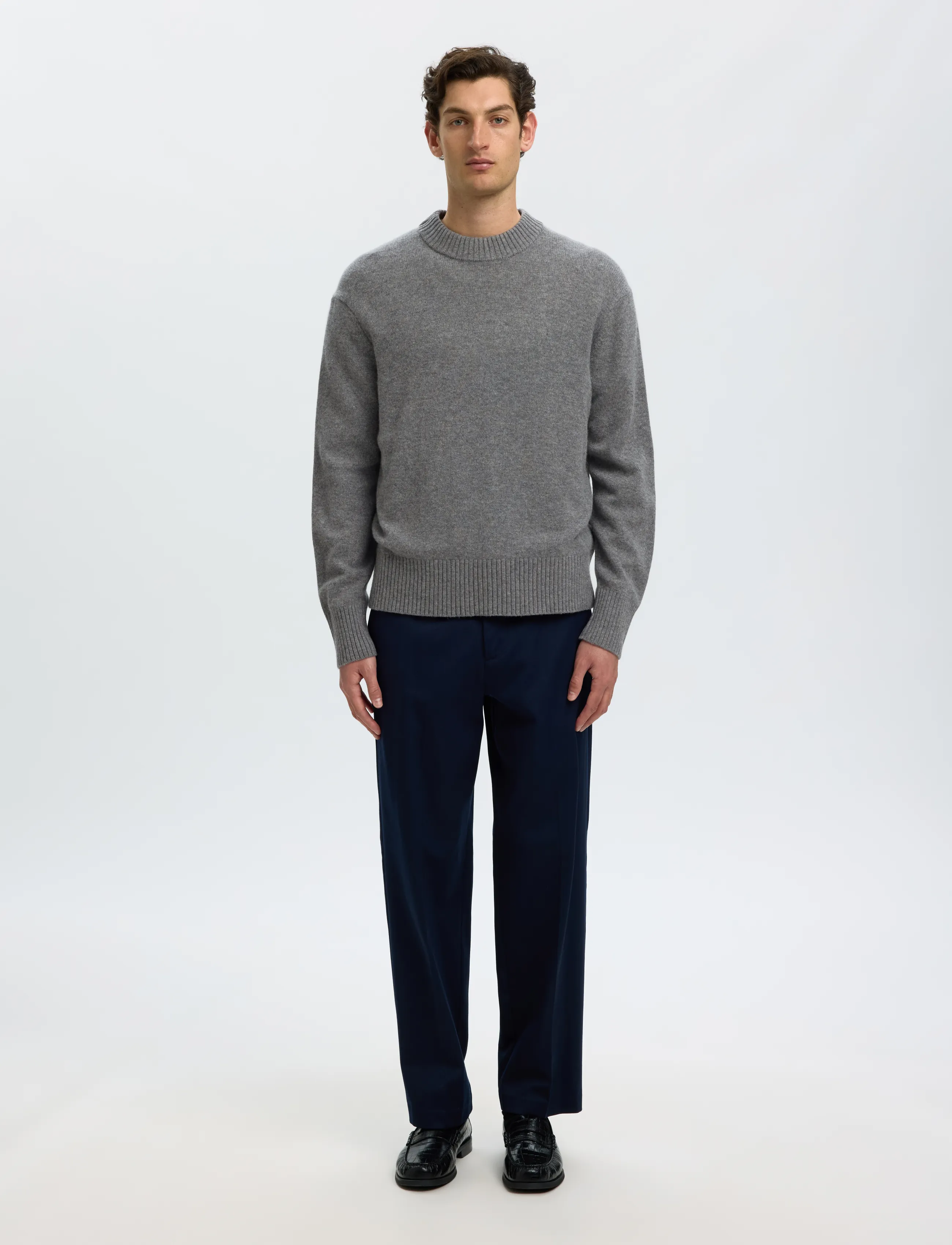 Selected - SLMCALLE CASHMERE BLEND CREW - rundhals - medium grey melange - 3