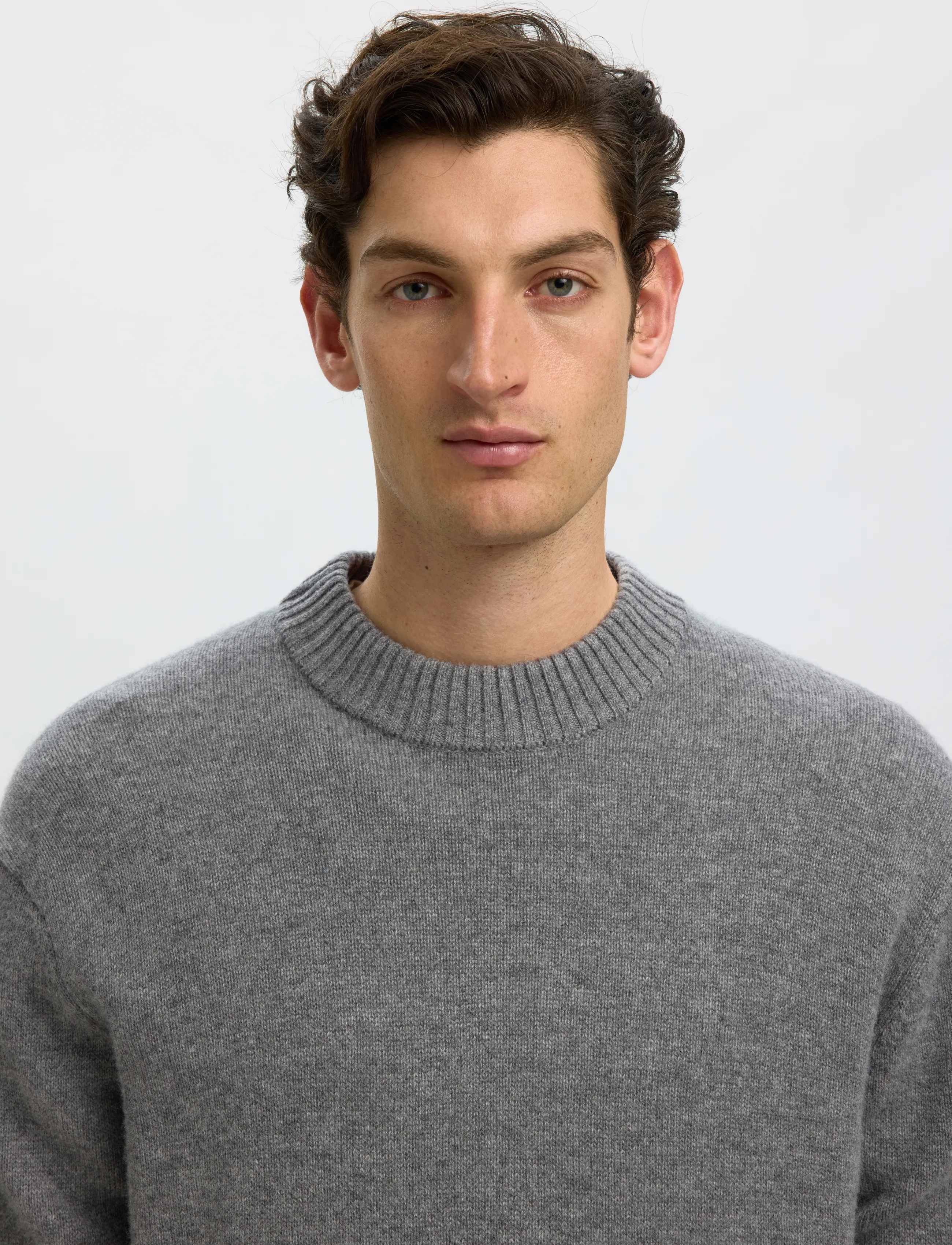 Selected - SLMCALLE CASHMERE BLEND CREW - rundhals - medium grey melange - 4