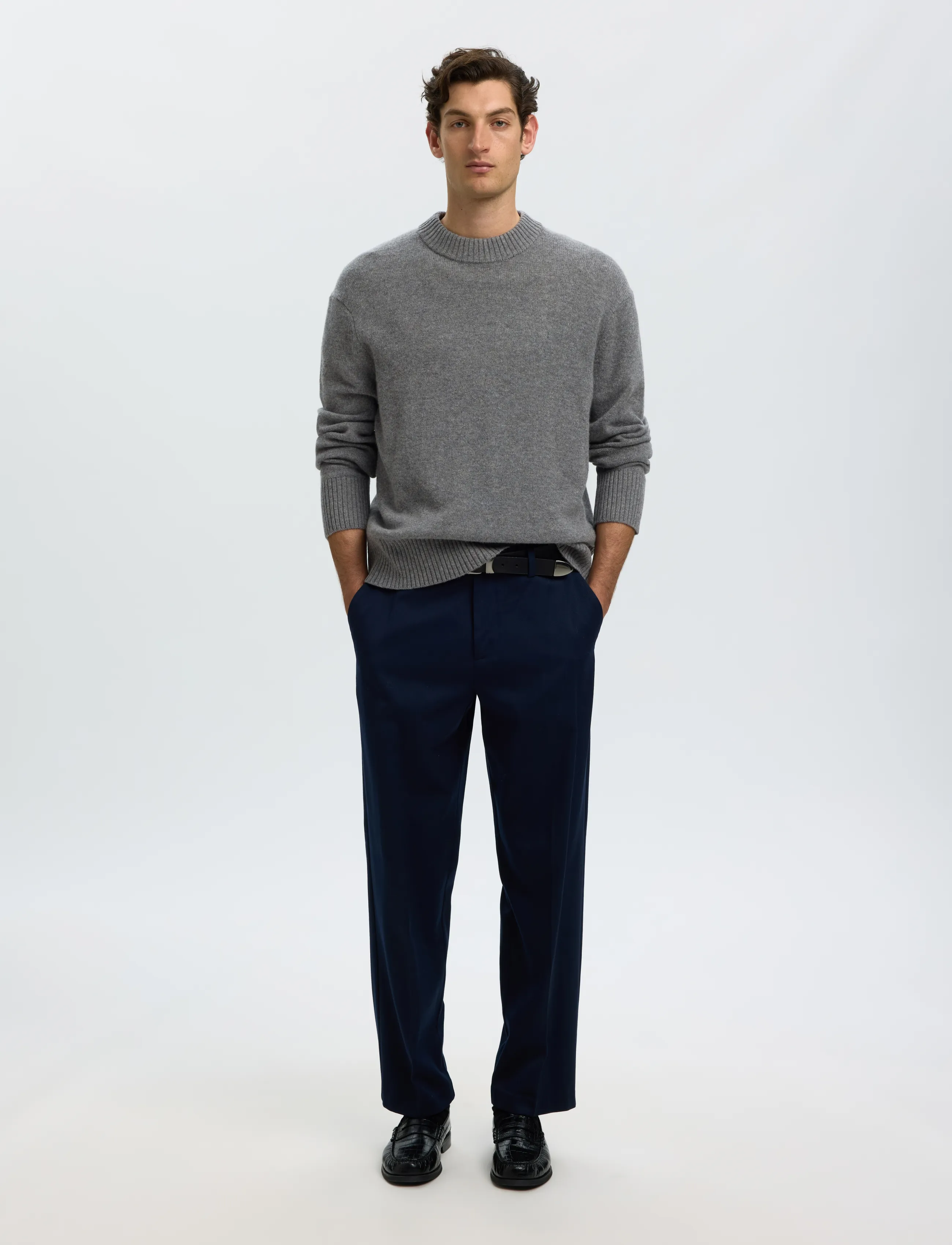 Selected - SLMCALLE CASHMERE BLEND CREW - rundhals - medium grey melange - 5