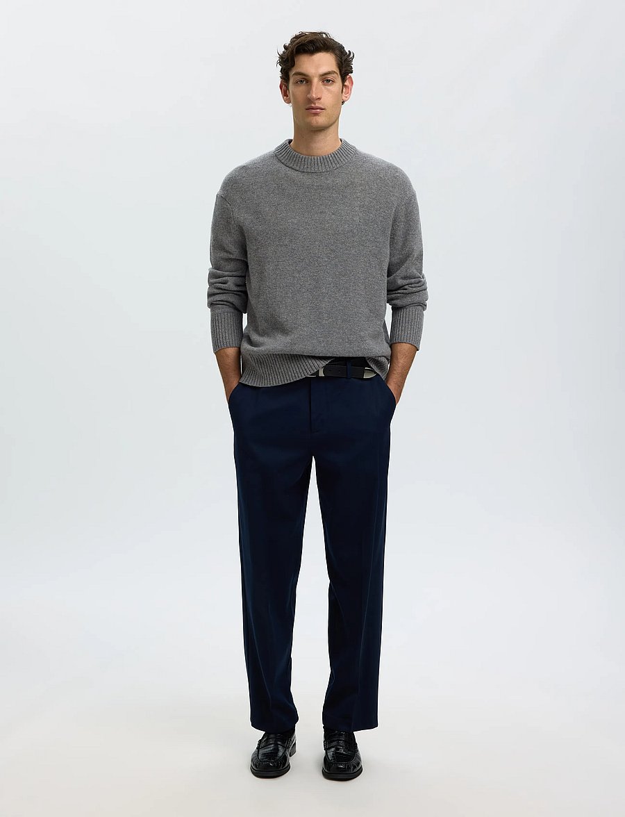 Selected - SLMCALLE CASHMERE BLEND CREW - rundhals - medium grey melange - 5