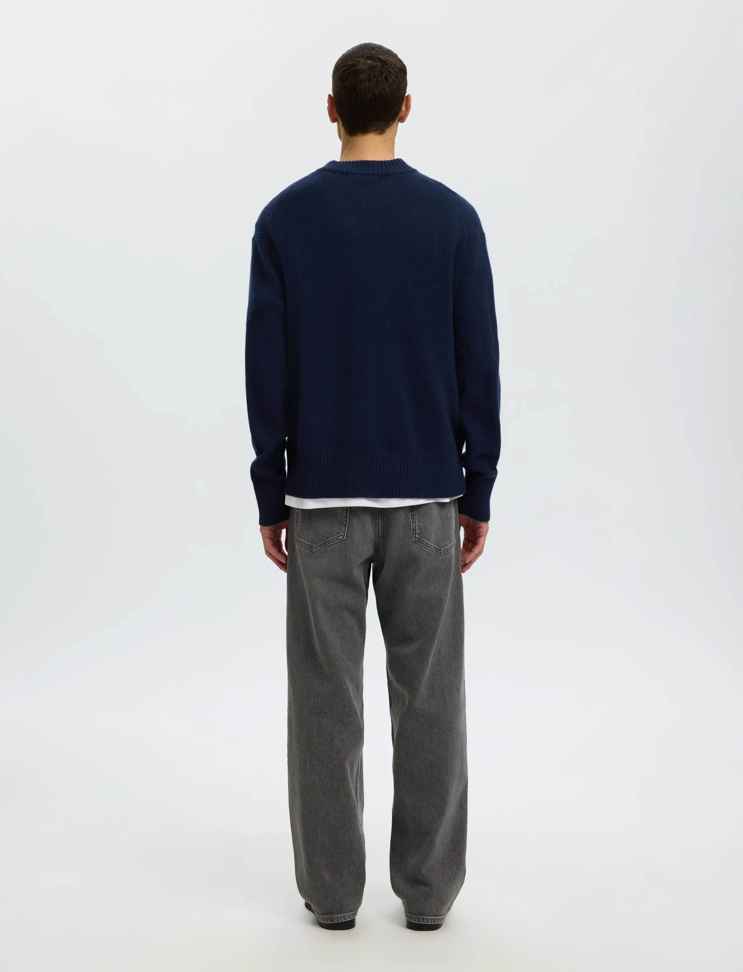 Selected - SLMCALLE CASHMERE BLEND CREW - navy blazer - 2