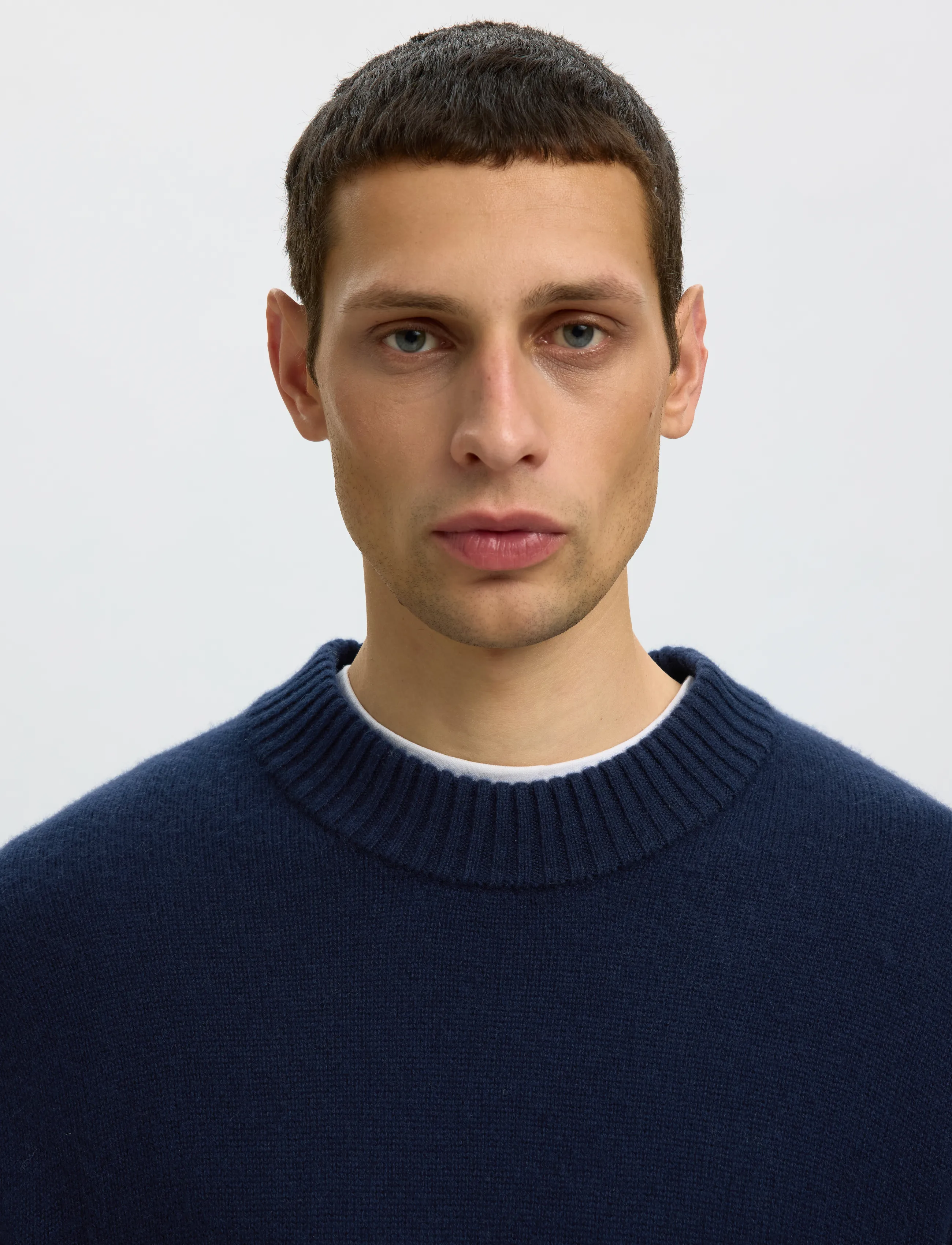 Selected - SLMCALLE CASHMERE BLEND CREW - navy blazer - 4