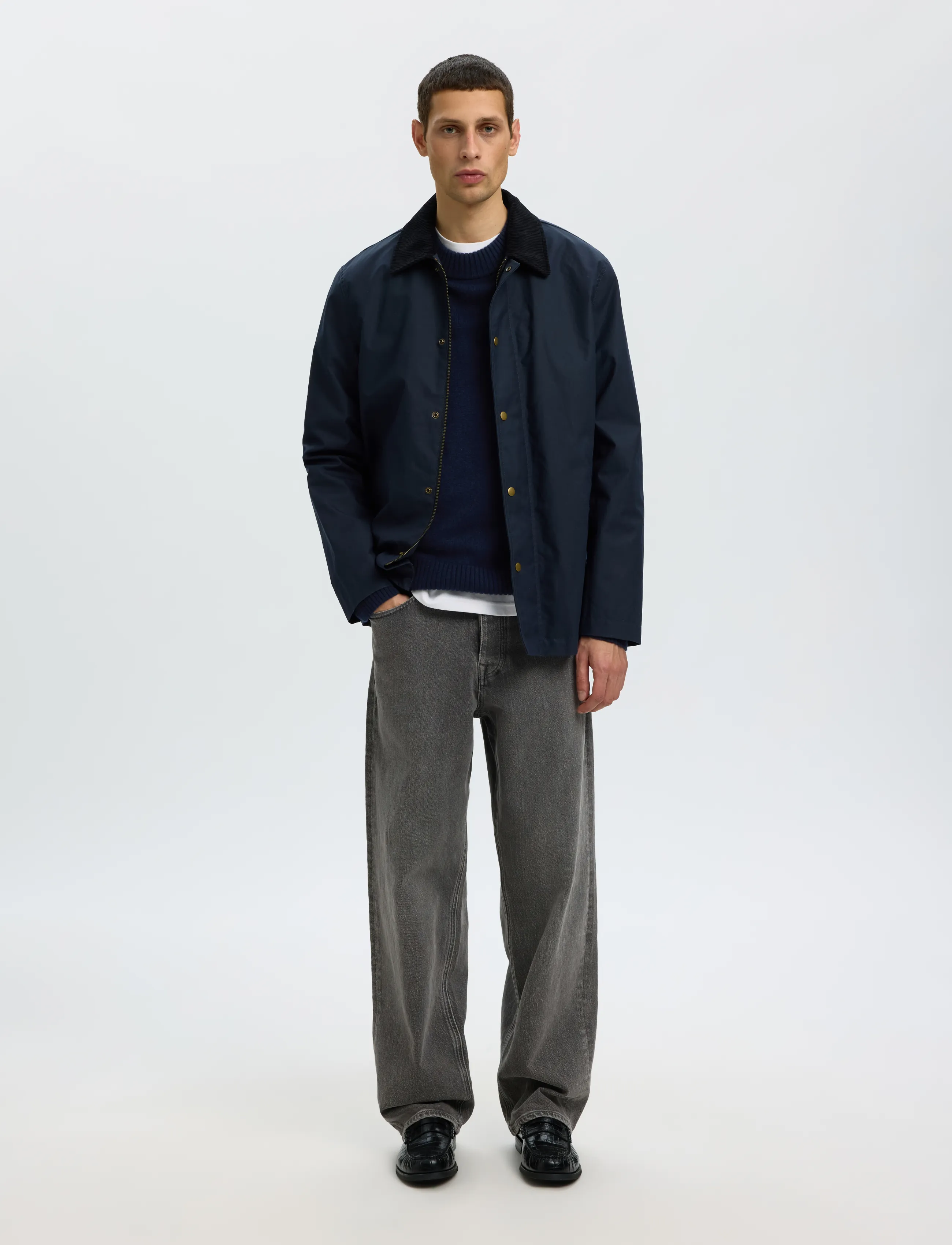 Selected - SLMCALLE CASHMERE BLEND CREW - navy blazer - 5