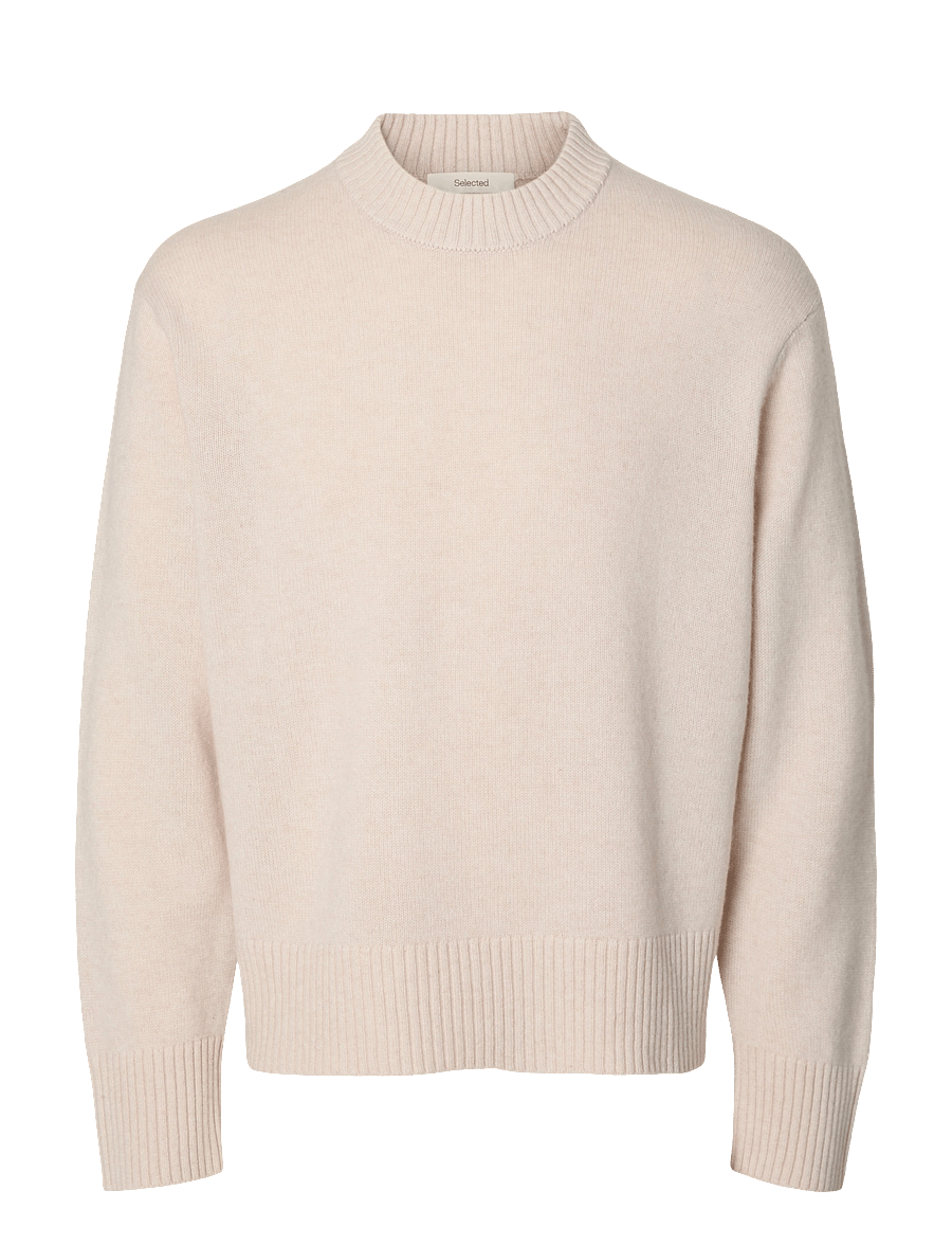 Selected - SLMCALLE CASHMERE BLEND CREW - rundhalsad - oatmeal - 0