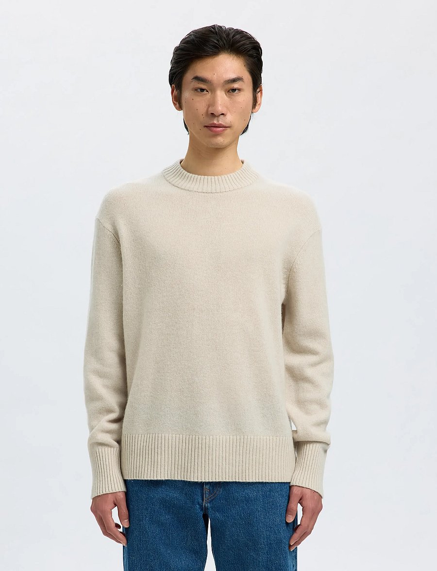 Selected - SLMCALLE CASHMERE BLEND CREW - rundhals - oatmeal - 0