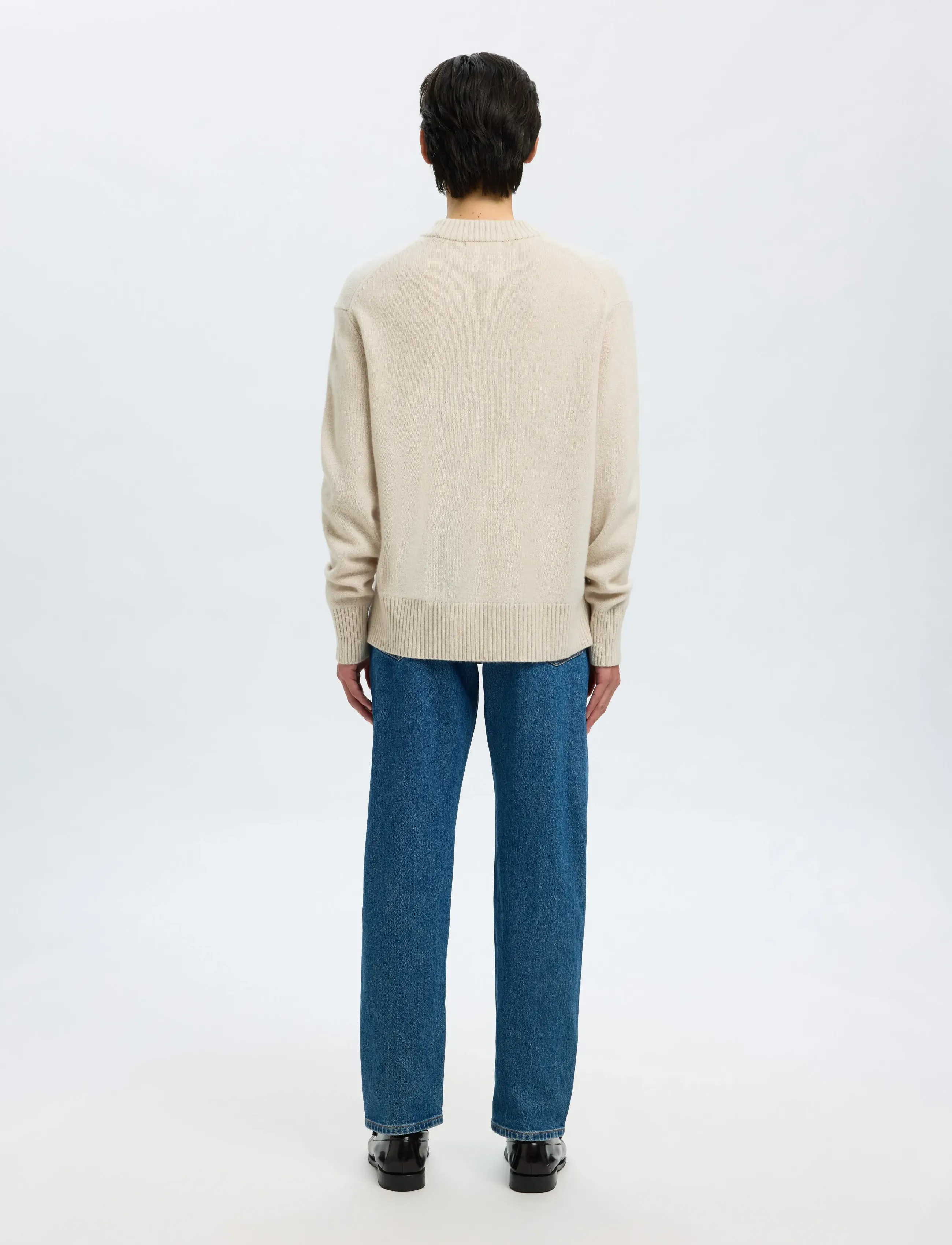 Selected - SLMCALLE CASHMERE BLEND CREW - rundhals - oatmeal - 2