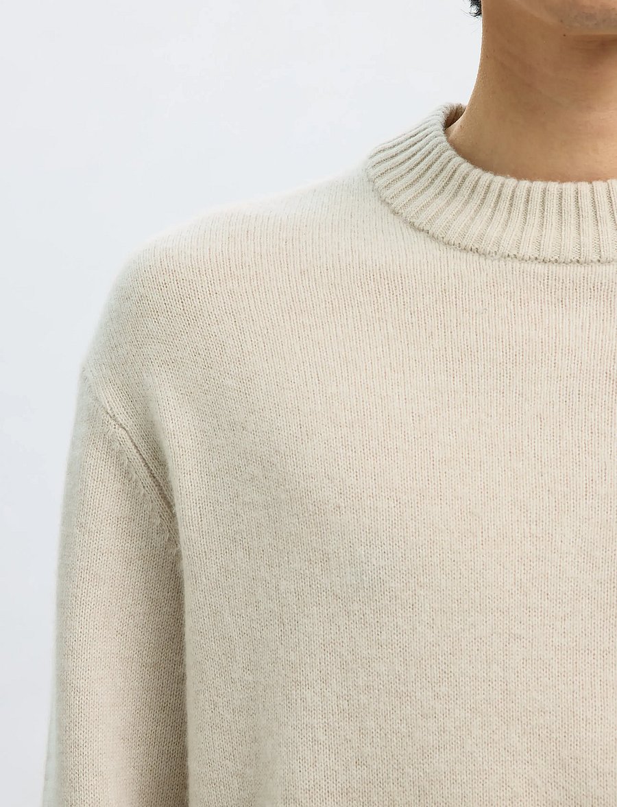 Selected - SLMCALLE CASHMERE BLEND CREW - rundhals - oatmeal - 4
