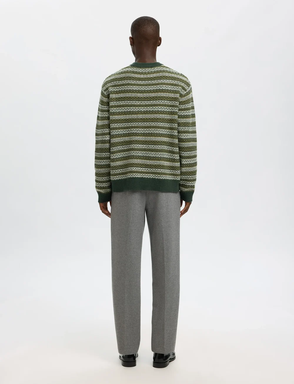 Selected - SLHREVY LS KNIT RELAXED JAC CREW NECK - megztiniai su apvalia apykakle - deep forest - 2
