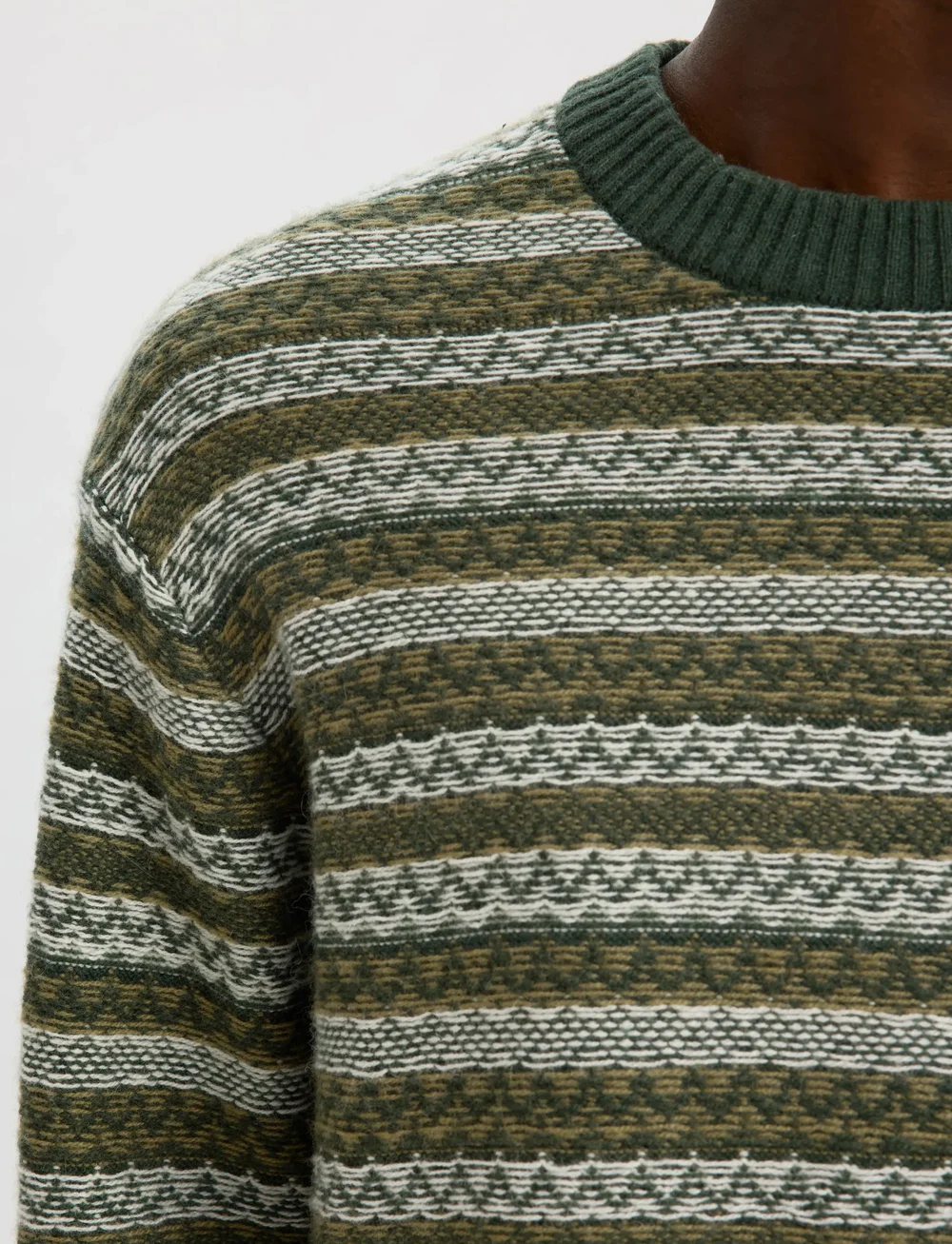 Selected - SLHREVY LS KNIT RELAXED JAC CREW NECK - megztiniai su apvalia apykakle - deep forest - 5