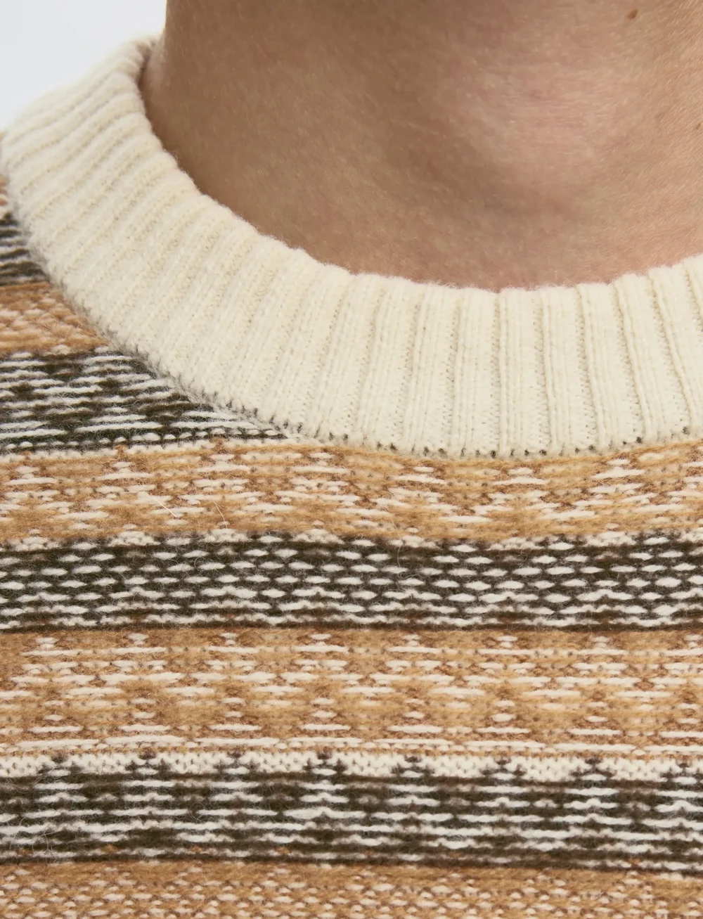 Selected - SLHREVY LS KNIT RELAXED JAC CREW NECK - Ümmarguse kaelusega kudumid - egret - 4