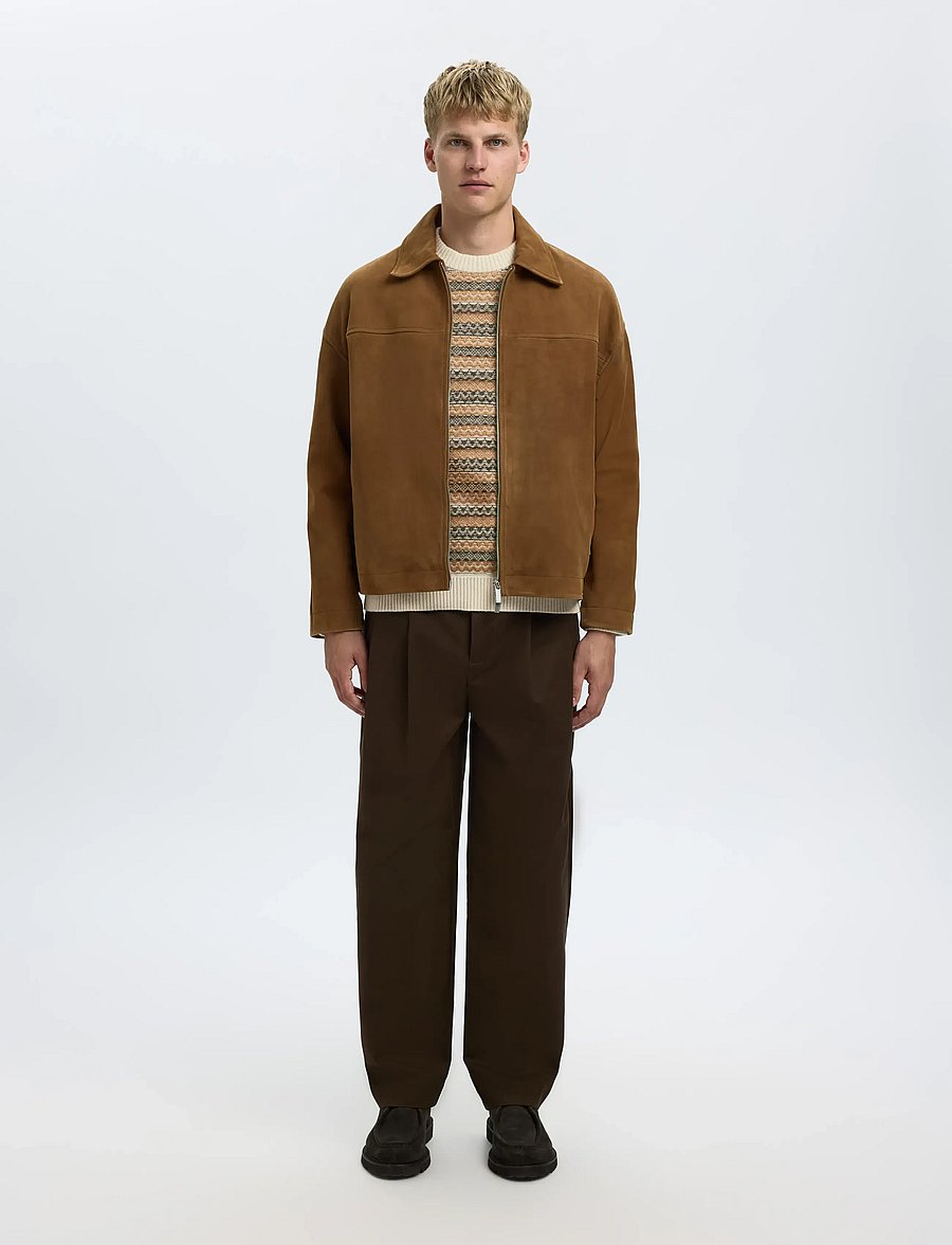 Selected - SLHREVY LS KNIT RELAXED JAC CREW NECK - pulls col rond - egret - 5