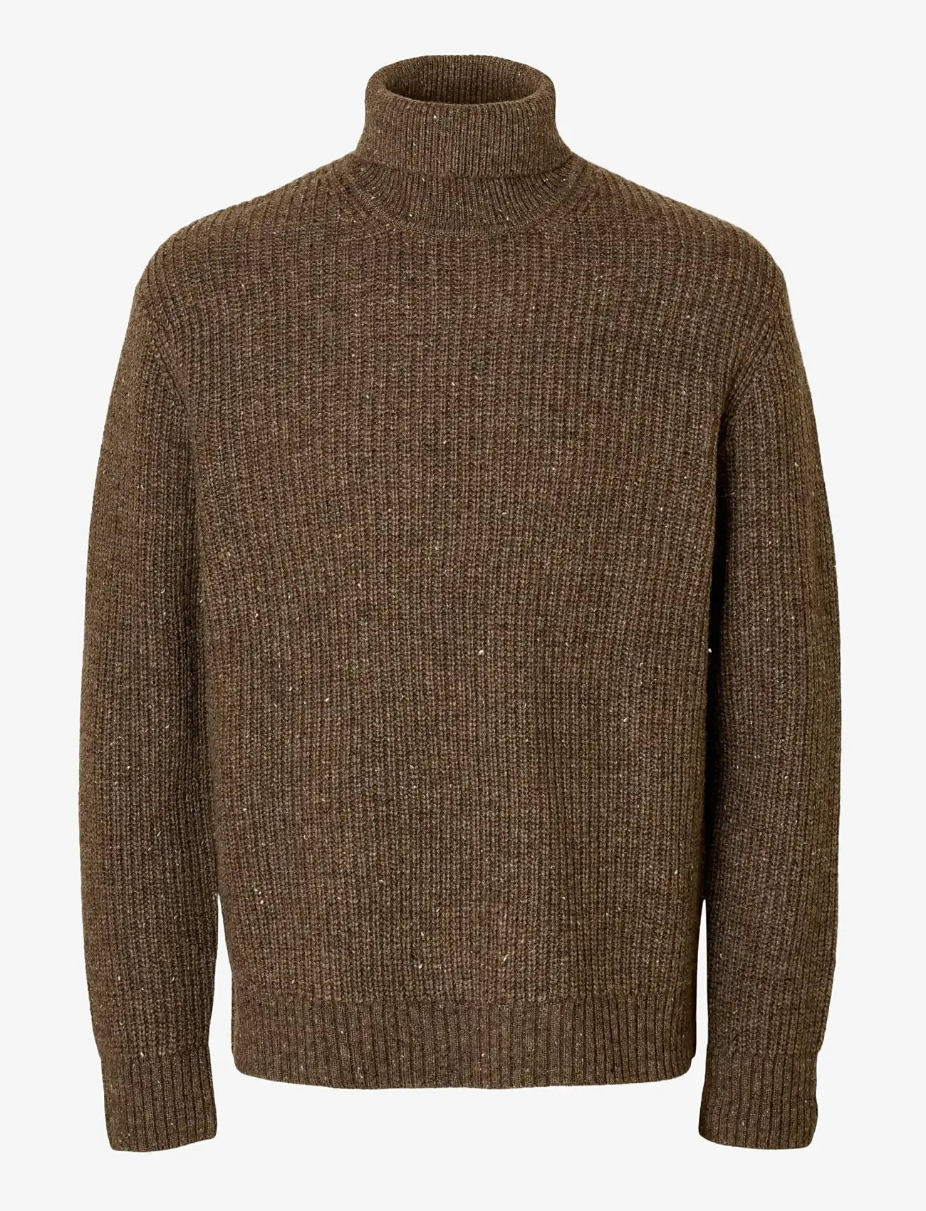 Selected - SLHLAND LS KNIT RELAXED ROLL NECK - kõrge kaelusega džemprid - coffee bean - 1
