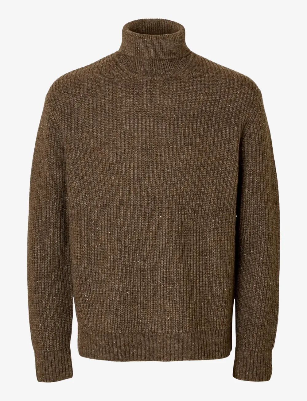 Selected - SLHLAND LS KNIT RELAXED ROLL NECK - rullekraver - coffee bean - 1