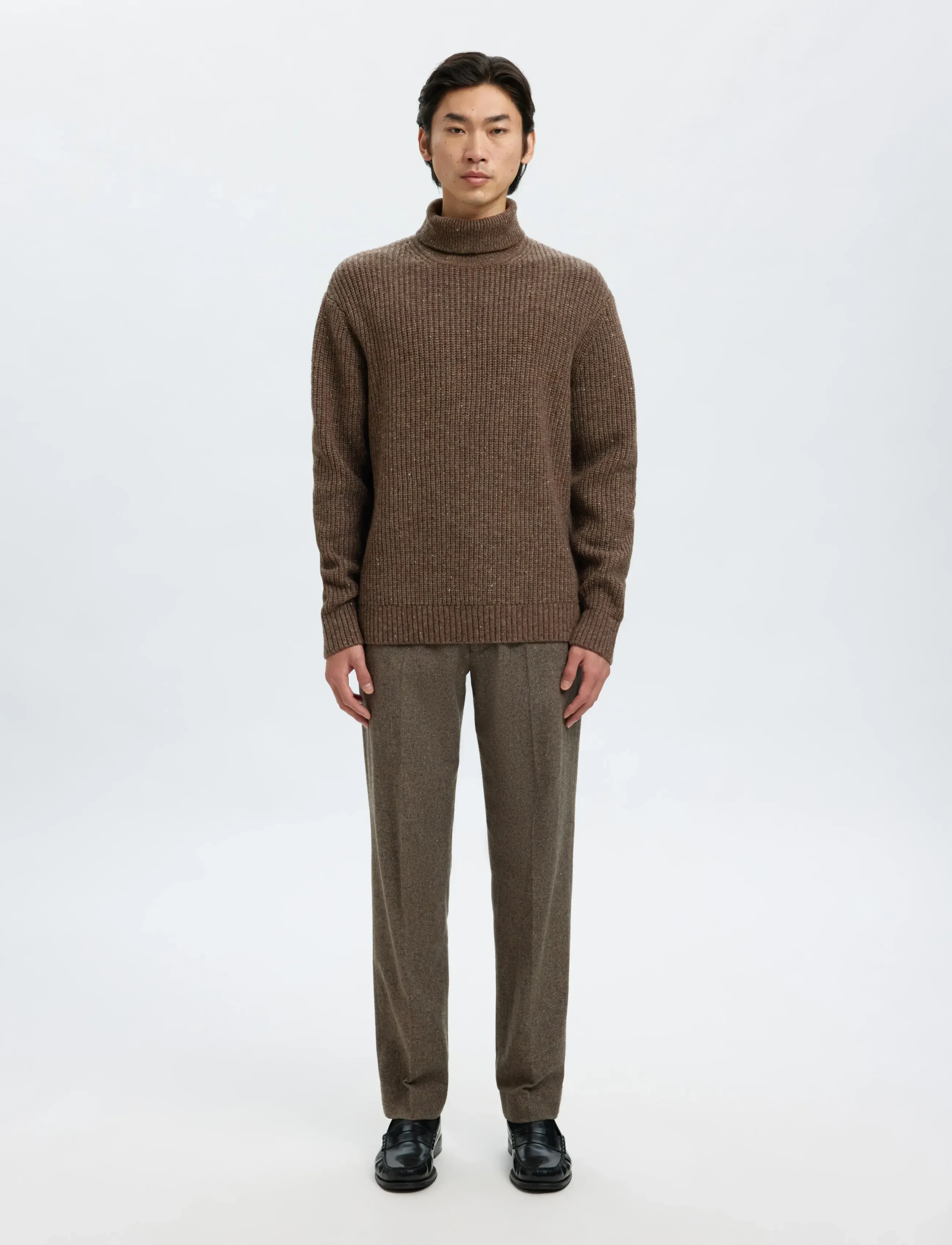 Selected - SLHLAND LS KNIT RELAXED ROLL NECK - rollkragen - coffee bean - 3