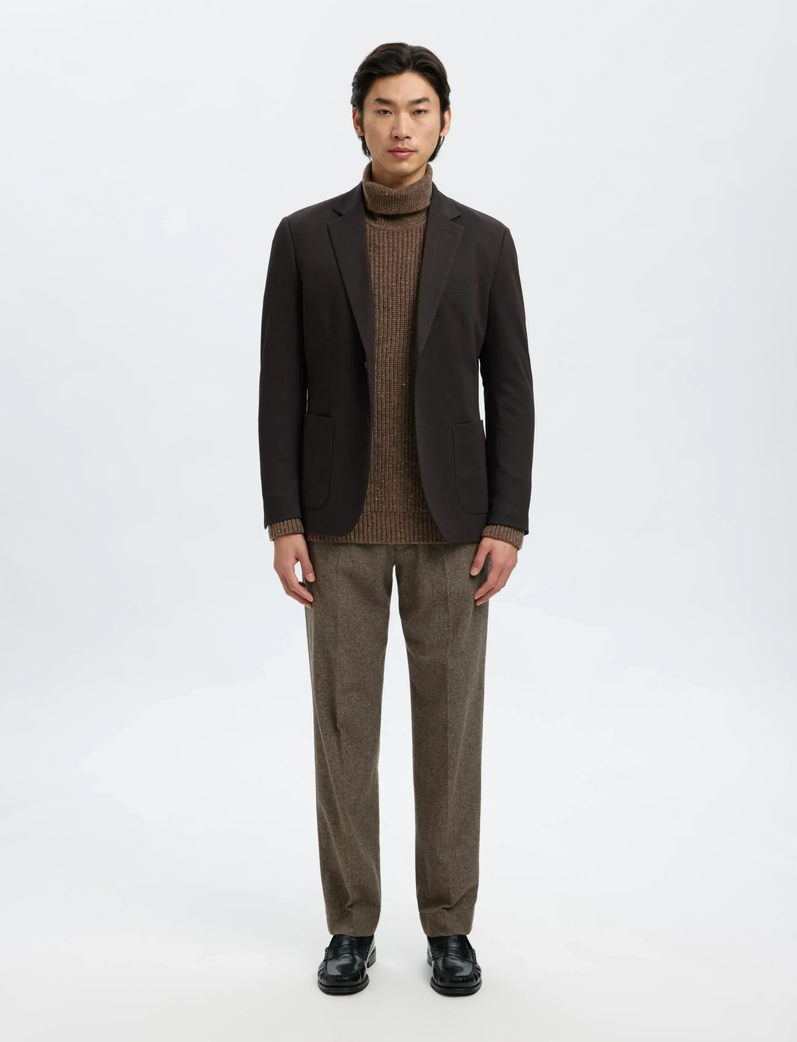 Selected - SLHLAND LS KNIT RELAXED ROLL NECK - rollkragen - coffee bean - 5