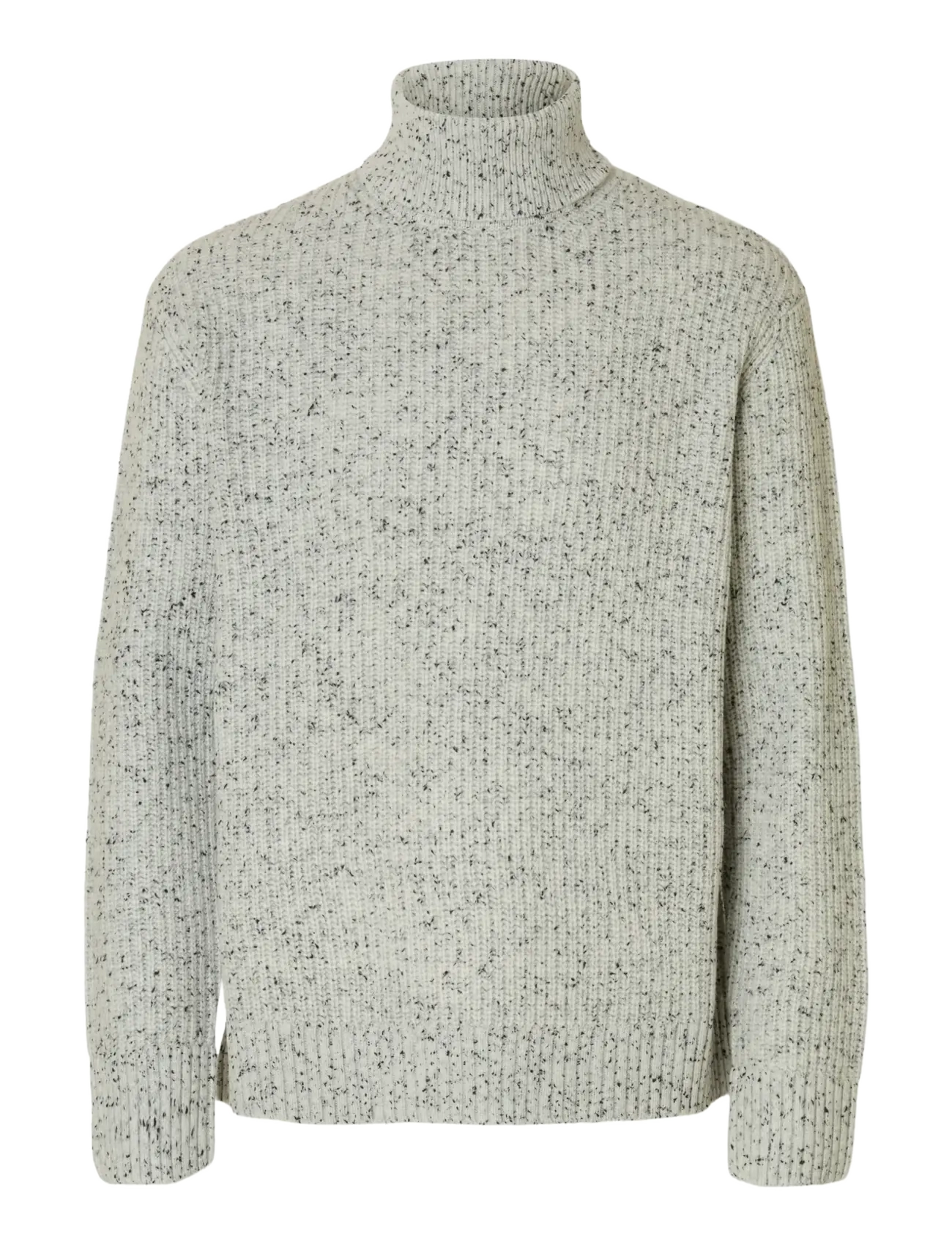 Selected SLHLAND LS KNIT RELAXED ROLL NECK - Rollkragen - MOONSTRUCK / grey