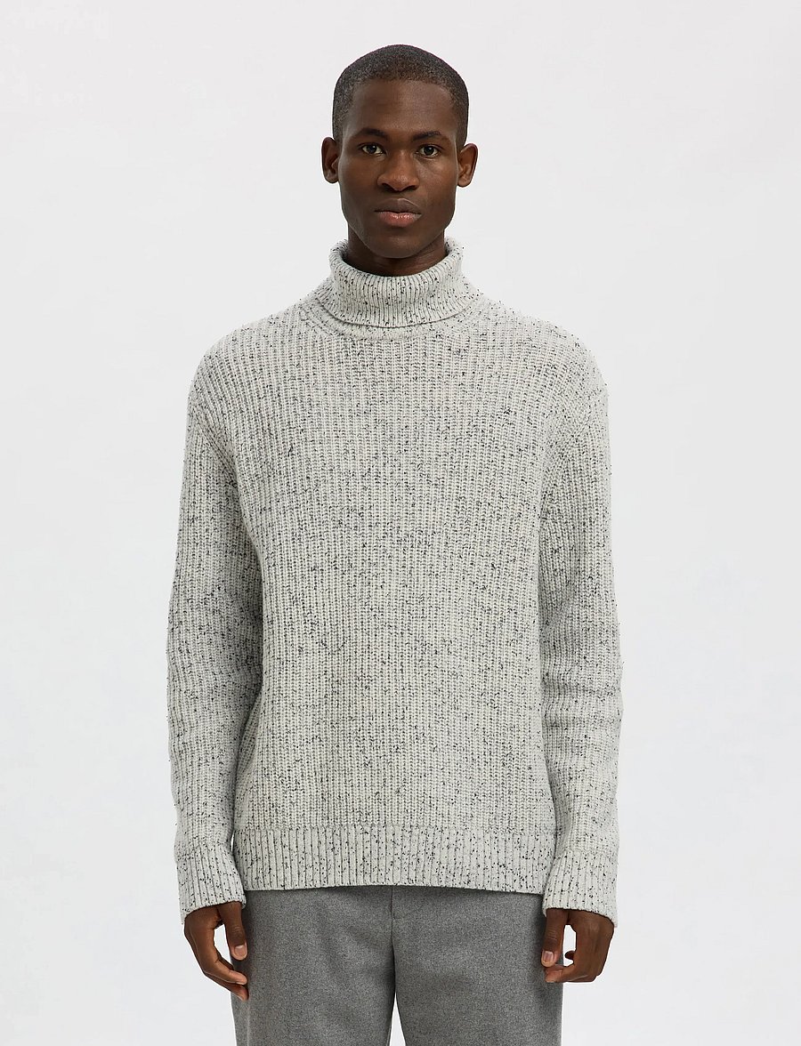 Selected - SLHLAND LS KNIT RELAXED ROLL NECK - rollkragenpullover - moonstruck - 0