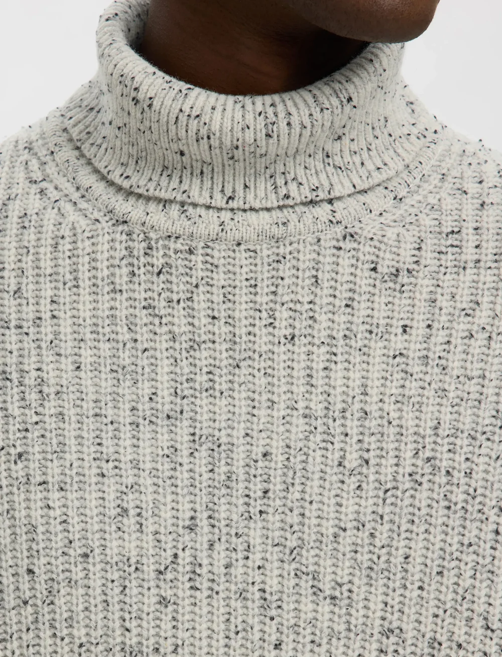 Selected - SLHLAND LS KNIT RELAXED ROLL NECK - polokrage - moonstruck - 4