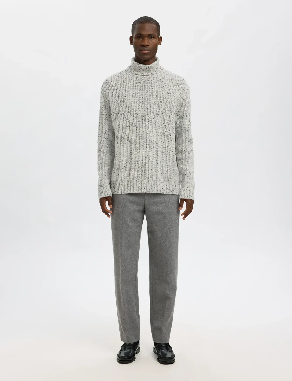 Selected - SLHLAND LS KNIT RELAXED ROLL NECK - polokrage - moonstruck - 5