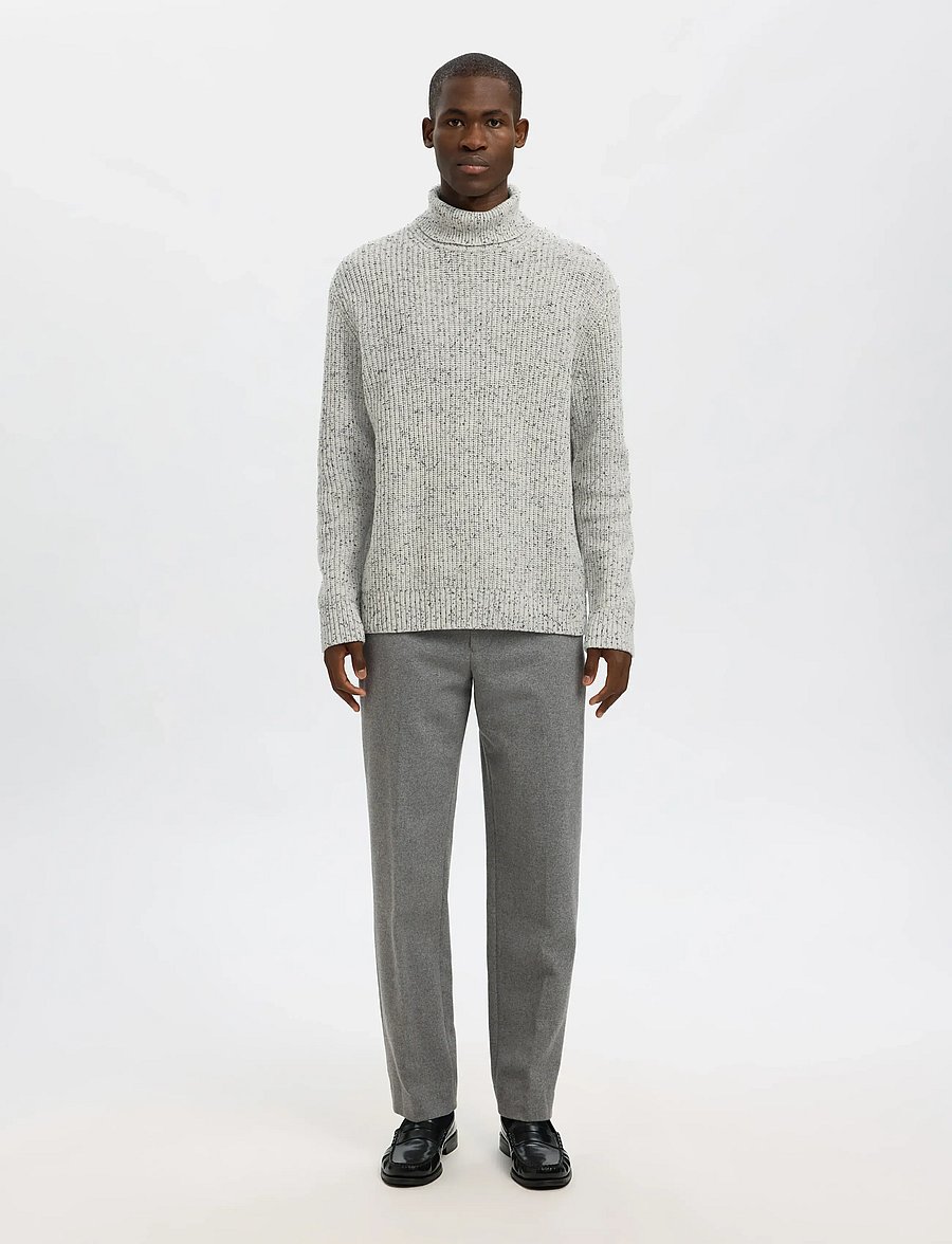 Selected - SLHLAND LS KNIT RELAXED ROLL NECK - rollkragenpullover - moonstruck - 5