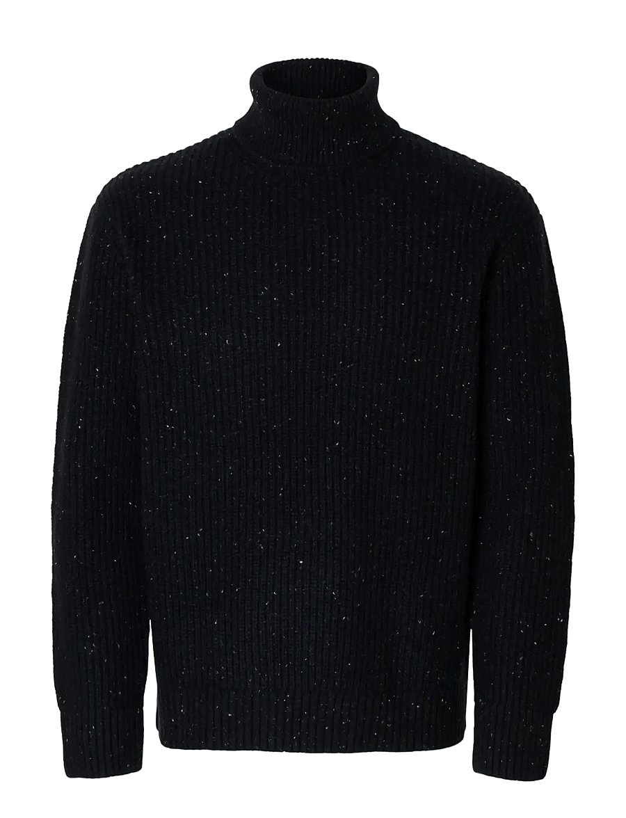 Selected - SLHLAND LS KNIT RELAXED ROLL NECK - turtlenecks - sky captain - 1