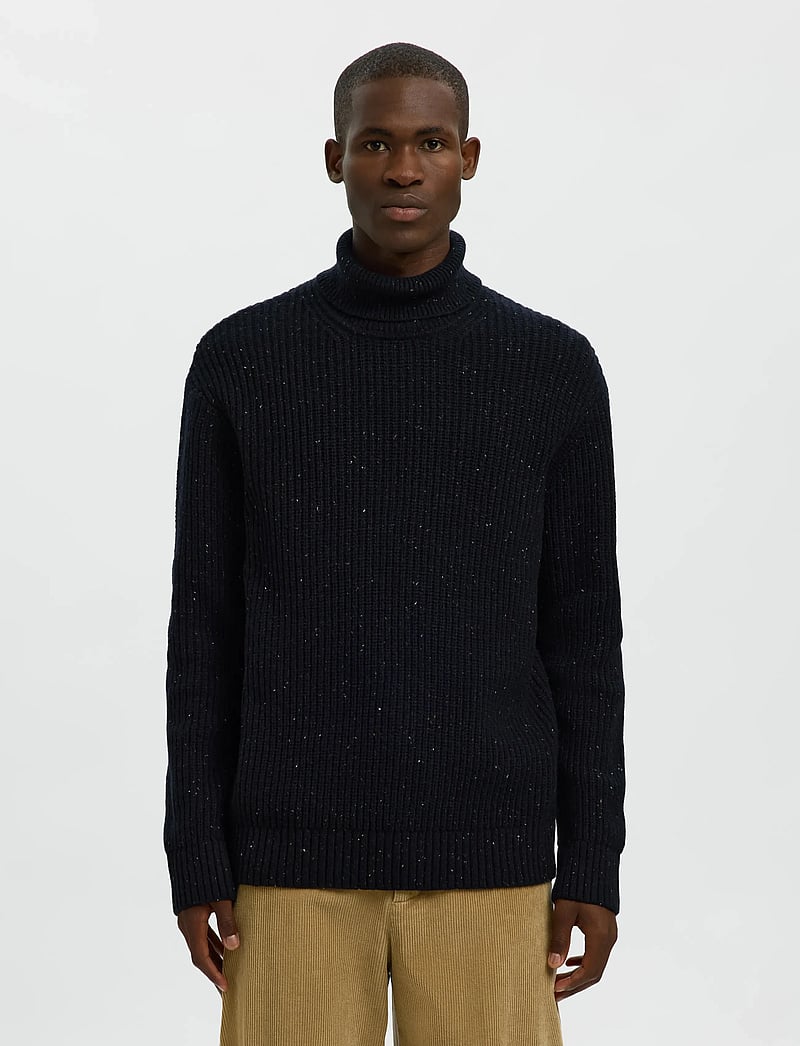 Selected - SLHLAND LS KNIT RELAXED ROLL NECK - rollkragen - sky captain - 0