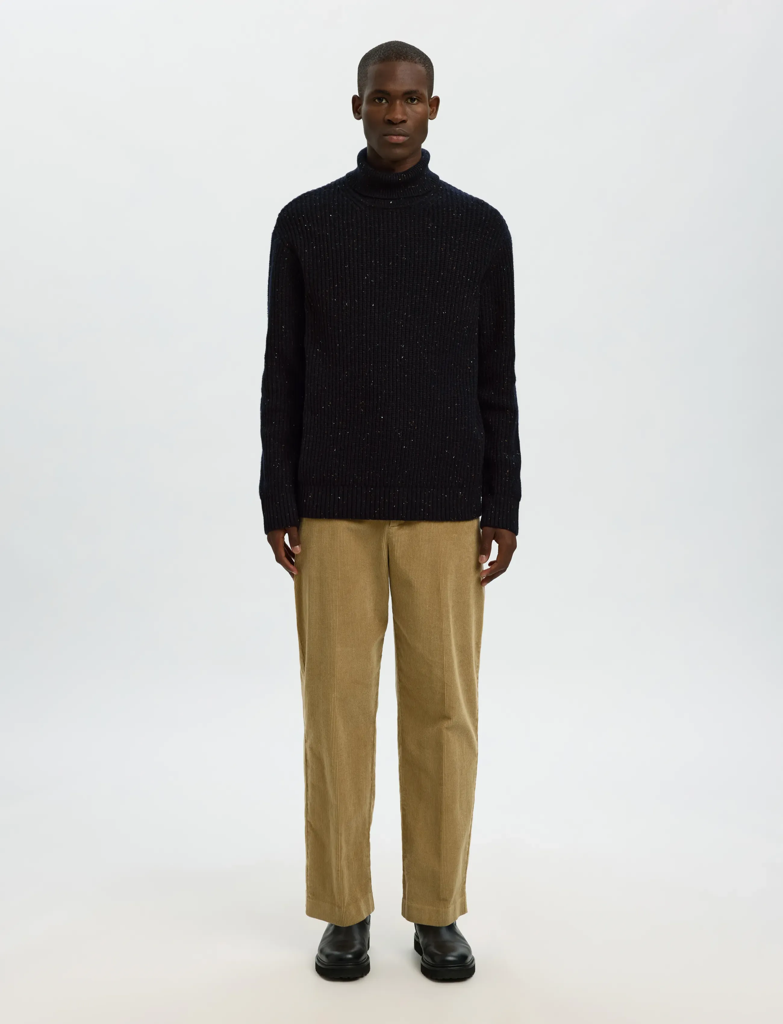 Selected - SLHLAND LS KNIT RELAXED ROLL NECK - rullekraver - sky captain - 4