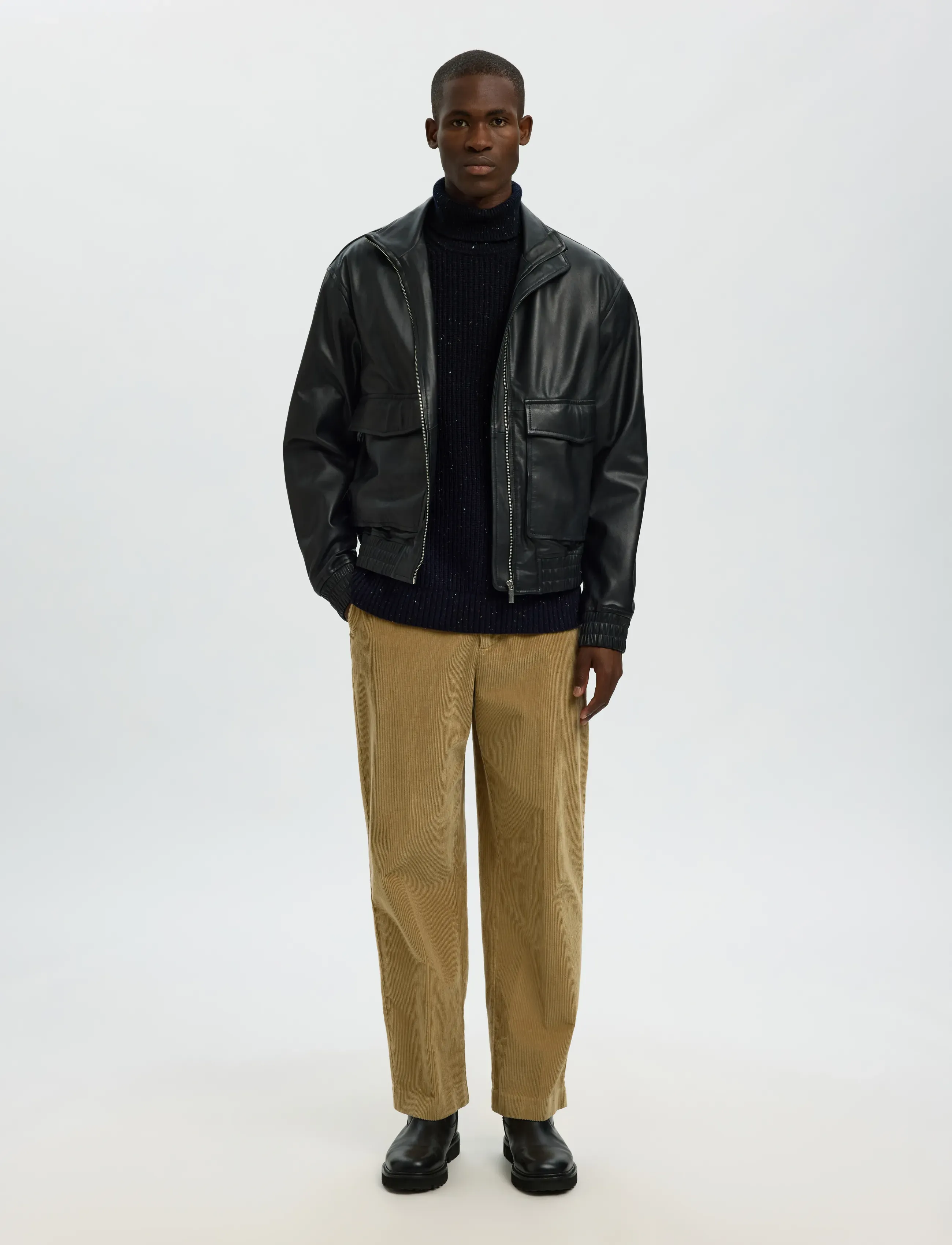 Selected - SLHLAND LS KNIT RELAXED ROLL NECK - rullekraver - sky captain - 5