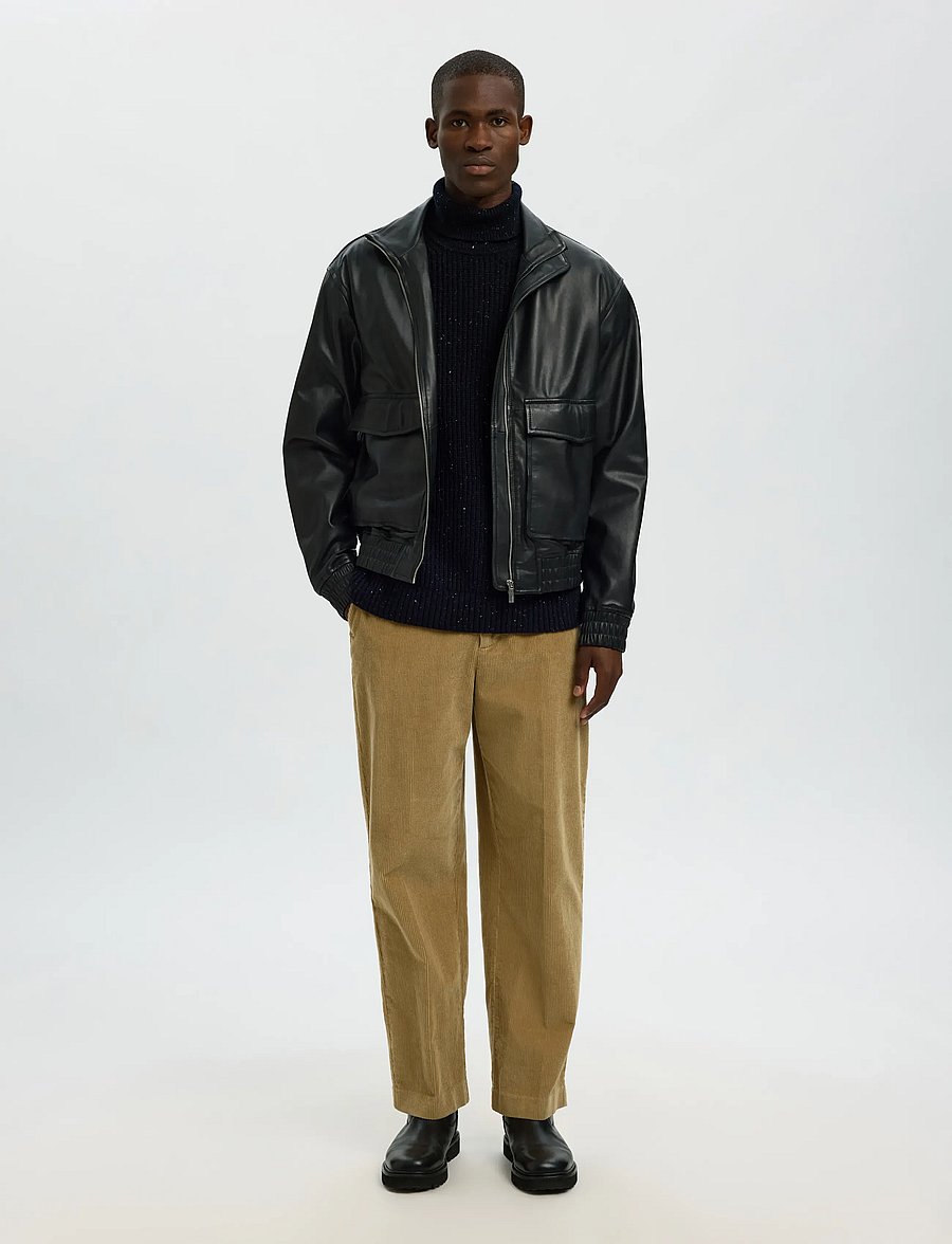 Selected - SLHLAND LS KNIT RELAXED ROLL NECK - turtlenecks - sky captain - 5