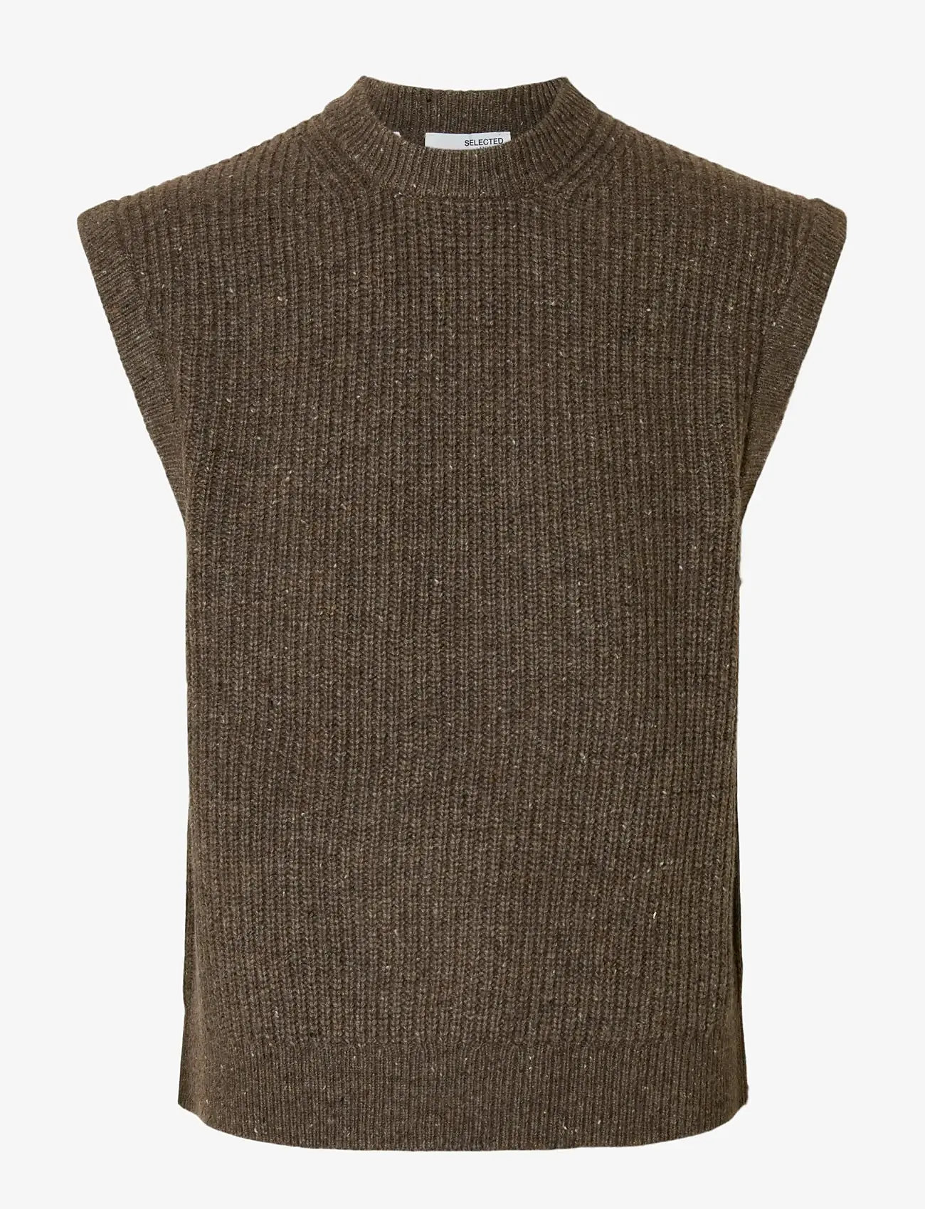 Selected - SLHLAND SL KNIT RELAXED VEST - strikveste - coffee bean - 1