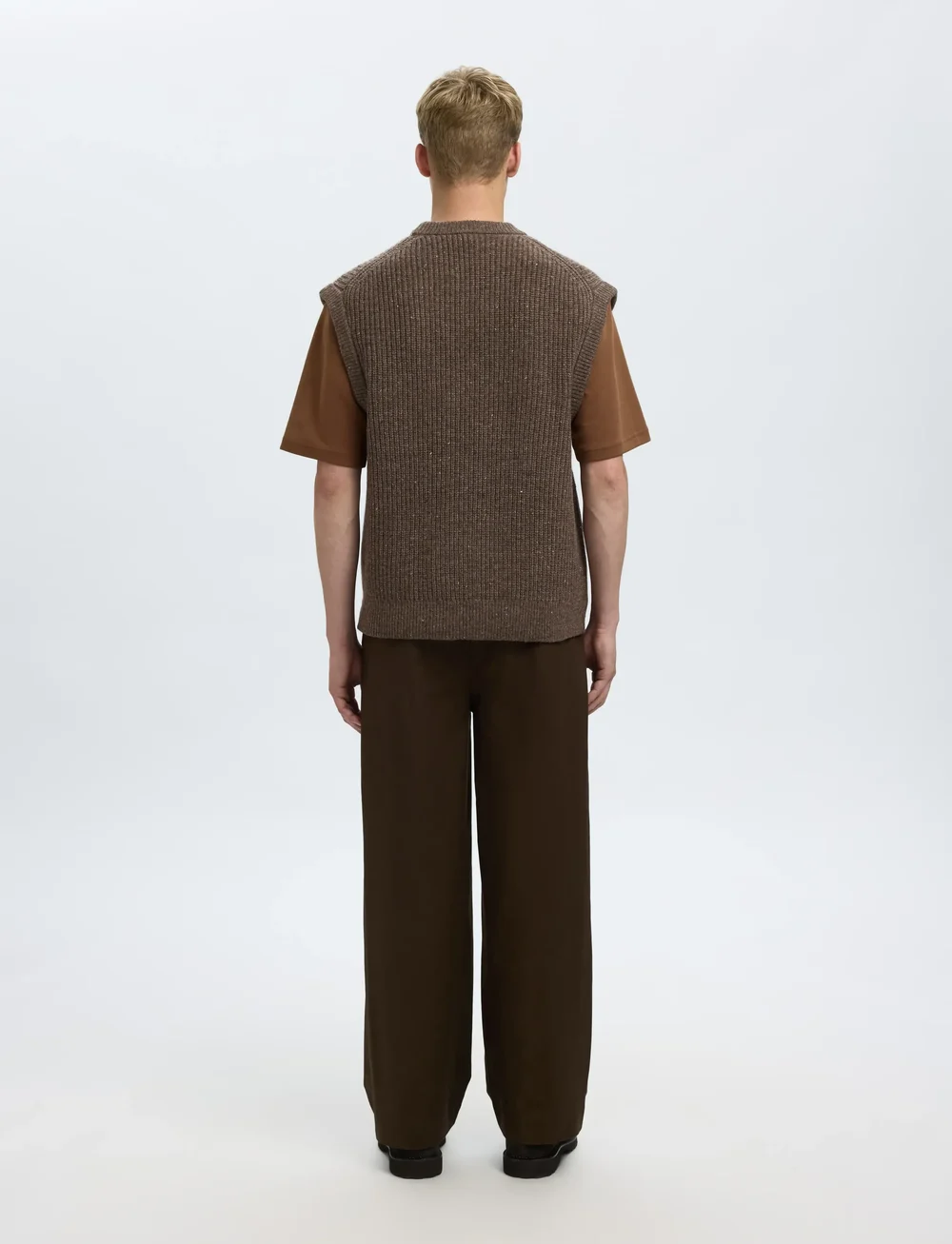 Selected - SLHLAND SL KNIT RELAXED VEST - gestrickte westen - coffee bean - 2