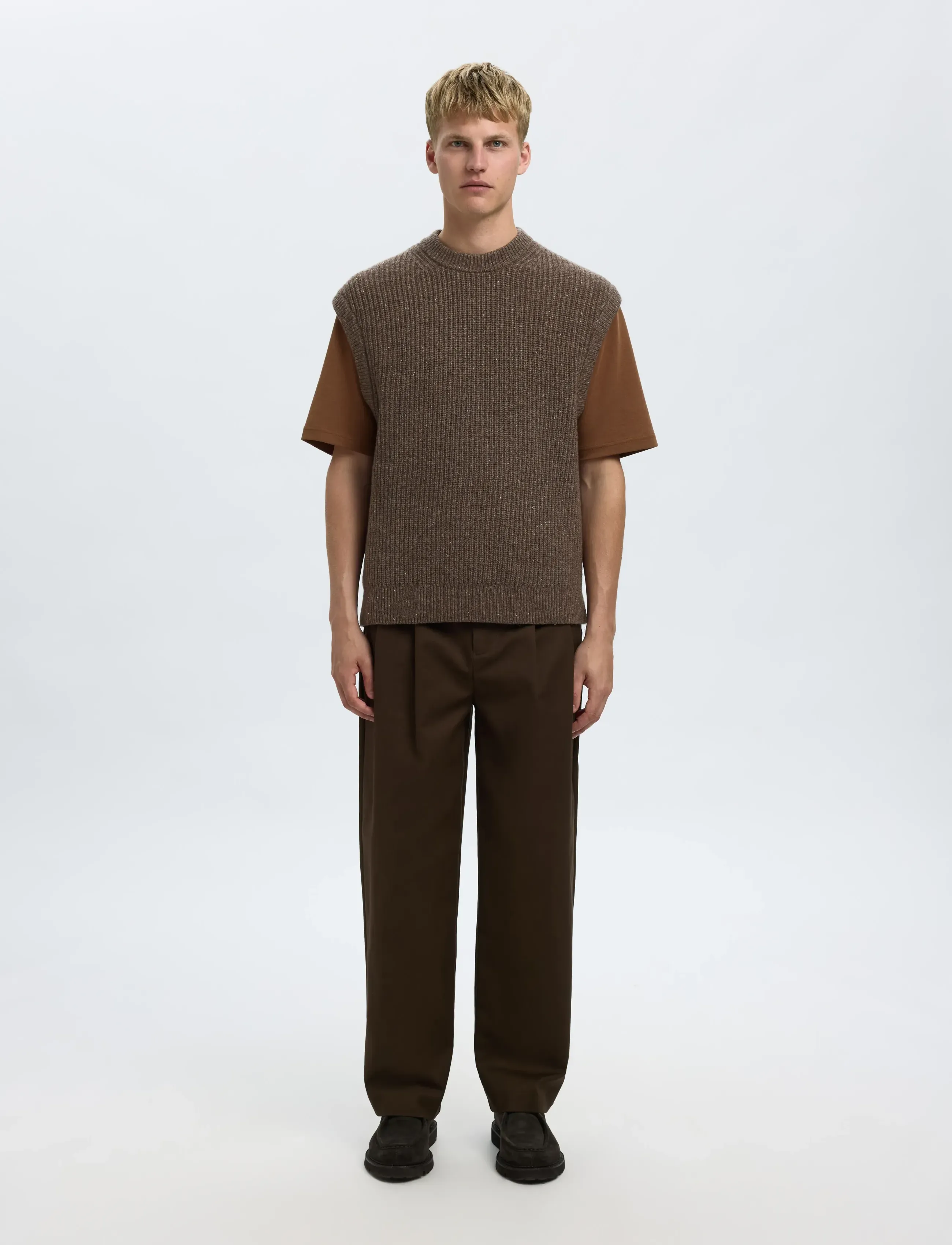 Selected - SLHLAND SL KNIT RELAXED VEST - vestes tricot - coffee bean - 3