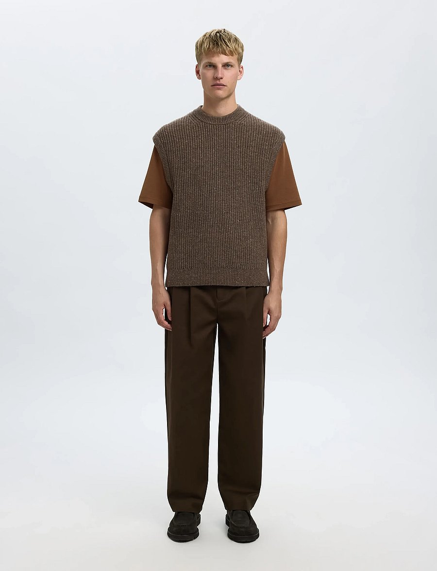 Selected - SLHLAND SL KNIT RELAXED VEST - strickwesten - coffee bean - 3
