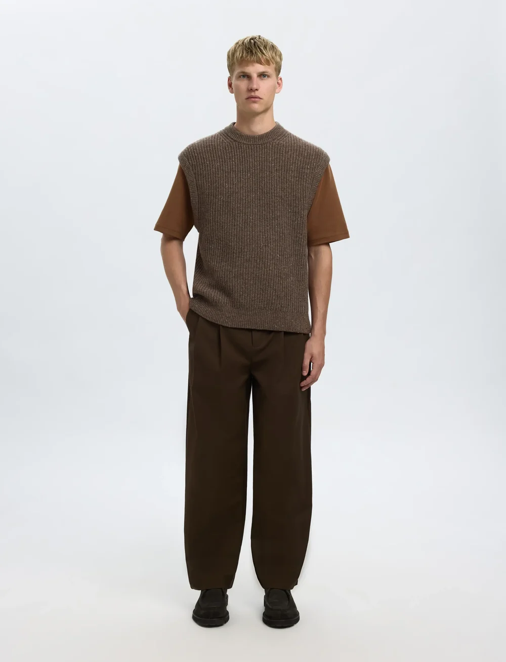 Selected - SLHLAND SL KNIT RELAXED VEST - gestrickte westen - coffee bean - 5