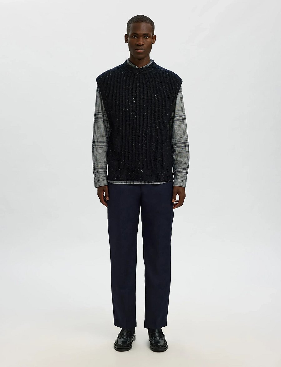 Selected - SLHLAND SL KNIT RELAXED VEST - knitted vests - sky captain - 4