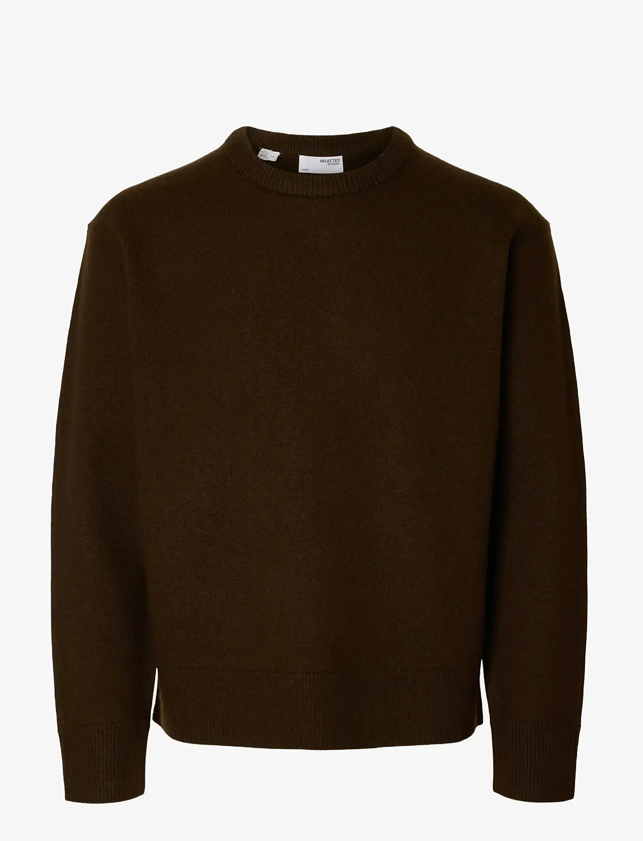 Selected - SLHARNE LS KNIT RELAXED WOOL CREW NECK - rund hals - demitasse - 1