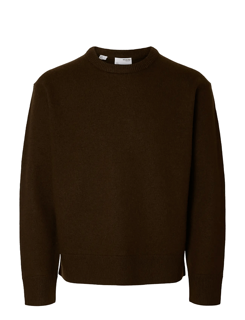 Selected - SLHARNE LS KNIT RELAXED WOOL CREW NECK - rund hals - demitasse - 1