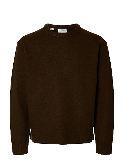 Slharne Ls Knit Relaxed Wool Crew Neck - Rund Hals