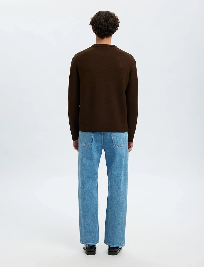 Selected - SLHARNE LS KNIT RELAXED WOOL CREW NECK - rund hals - demitasse - 2