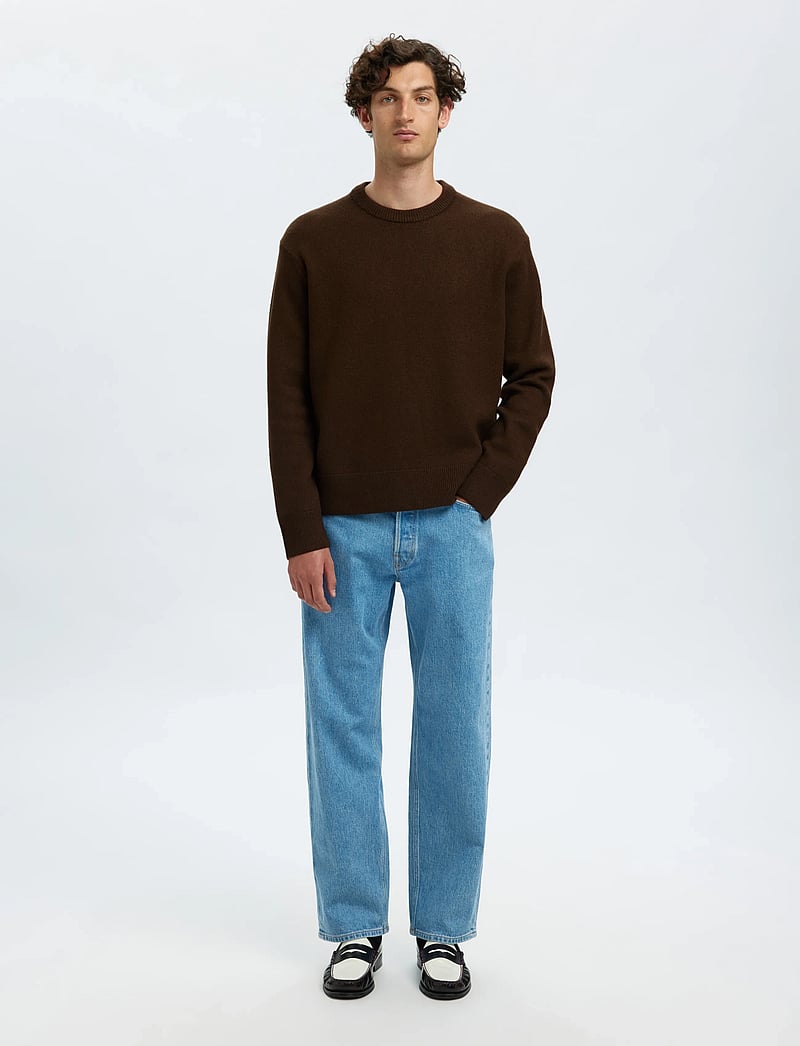 Selected - SLHARNE LS KNIT RELAXED WOOL CREW NECK - rund hals - demitasse - 3